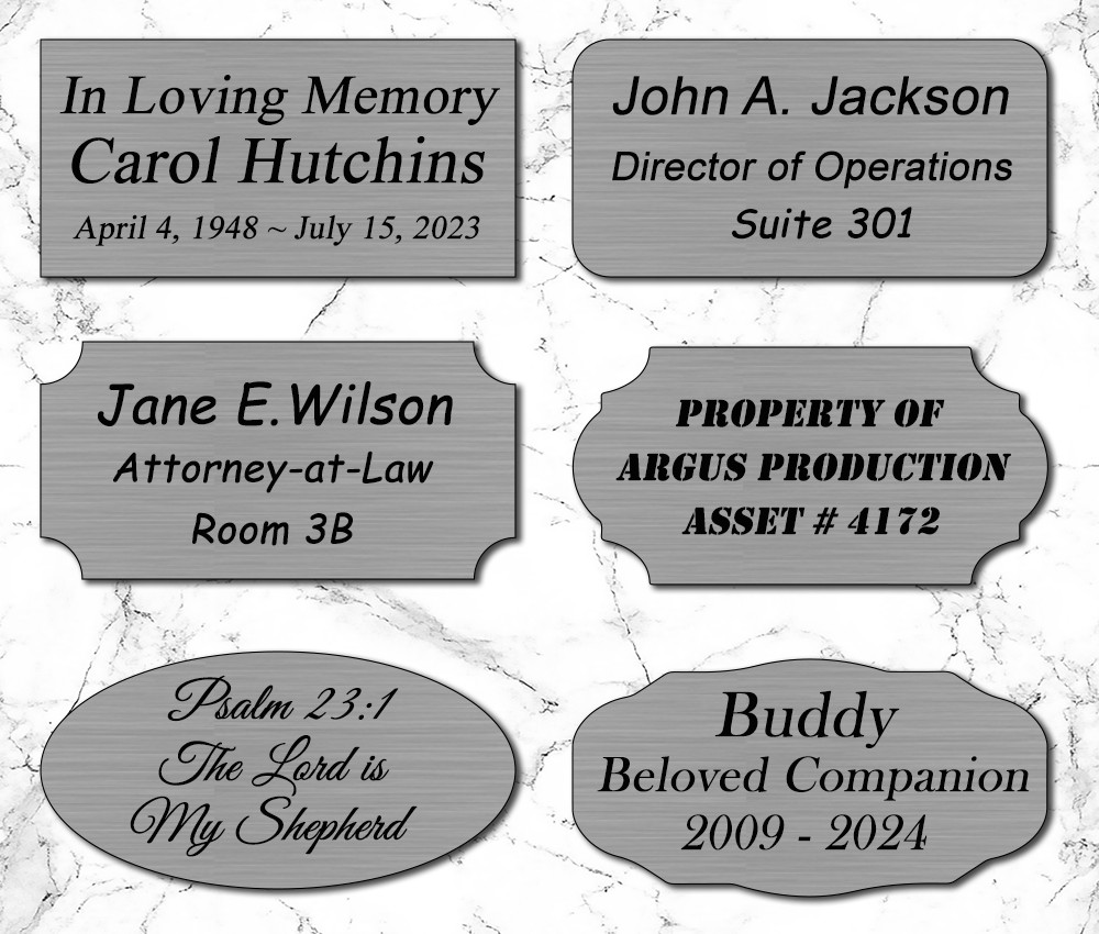 Laser Engraved Acrylic NamePlates – Multiple Sizes & Styles – Indoor/Outdoor Use