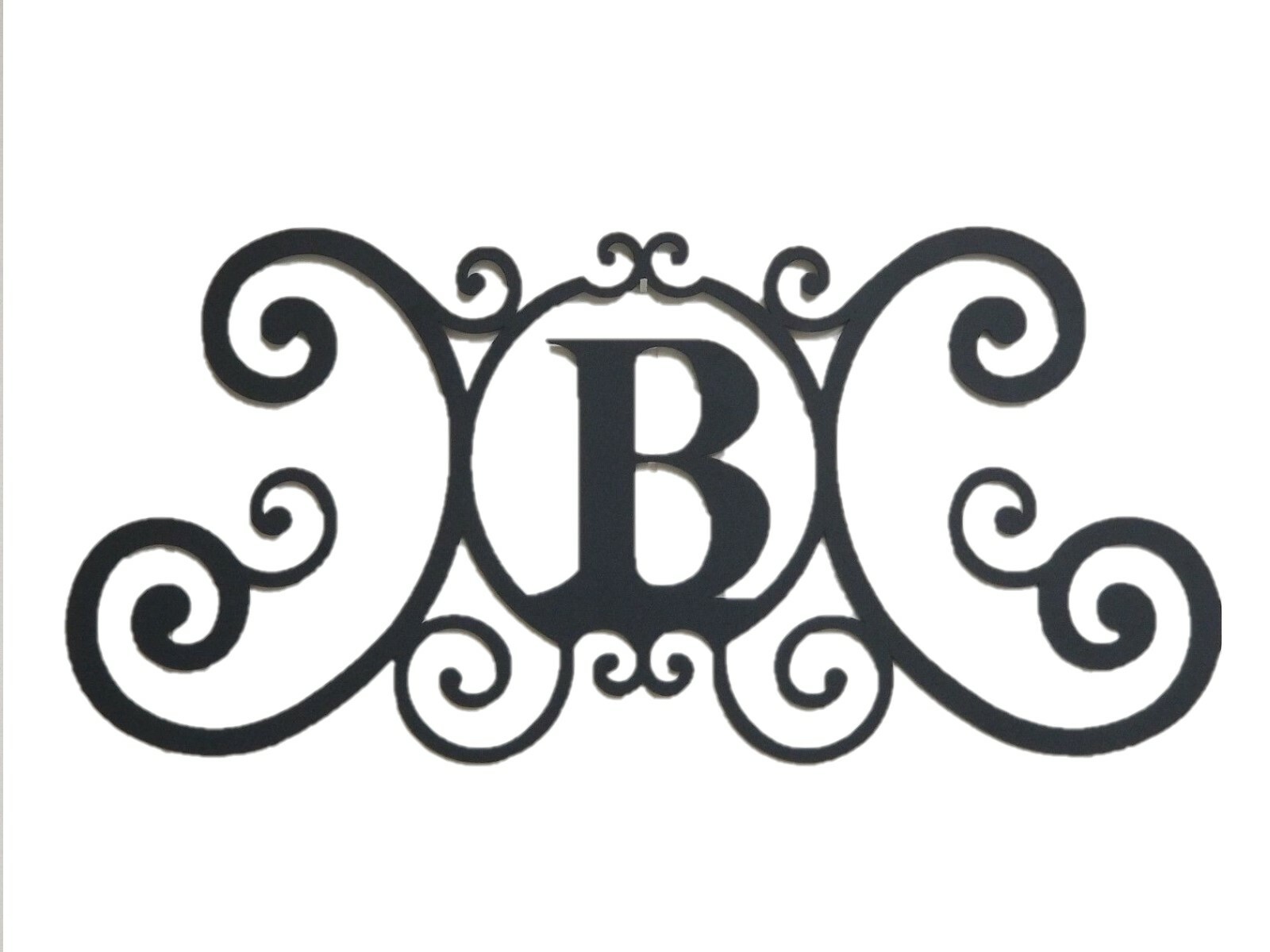 Iron Letter B Monogram Door Wall Decoration Plaque Metal Initial solid 2mm thick