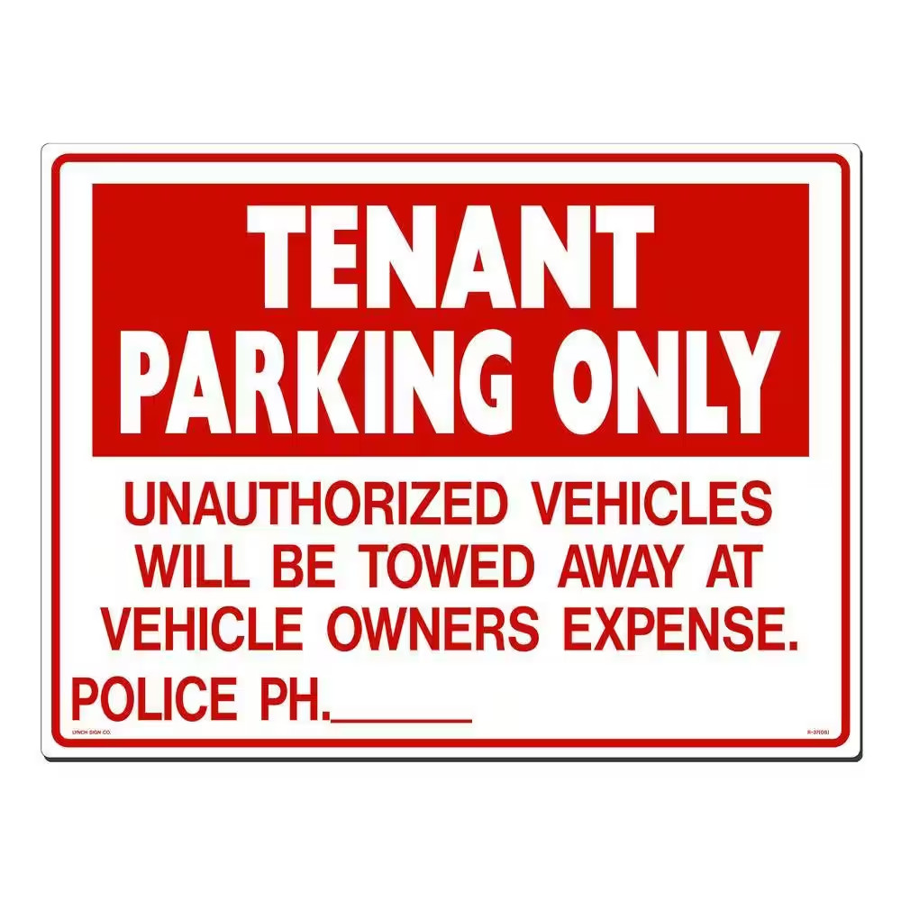24 In. X 18 In. Tenant Parking Sign Printed on More Durable, Thicker, Longer Las