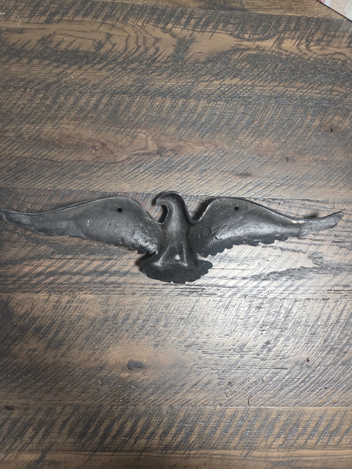 Vintage American Eagle Spread Wings Cast Aluminum Outdoor Wall Hanging Deco 18″