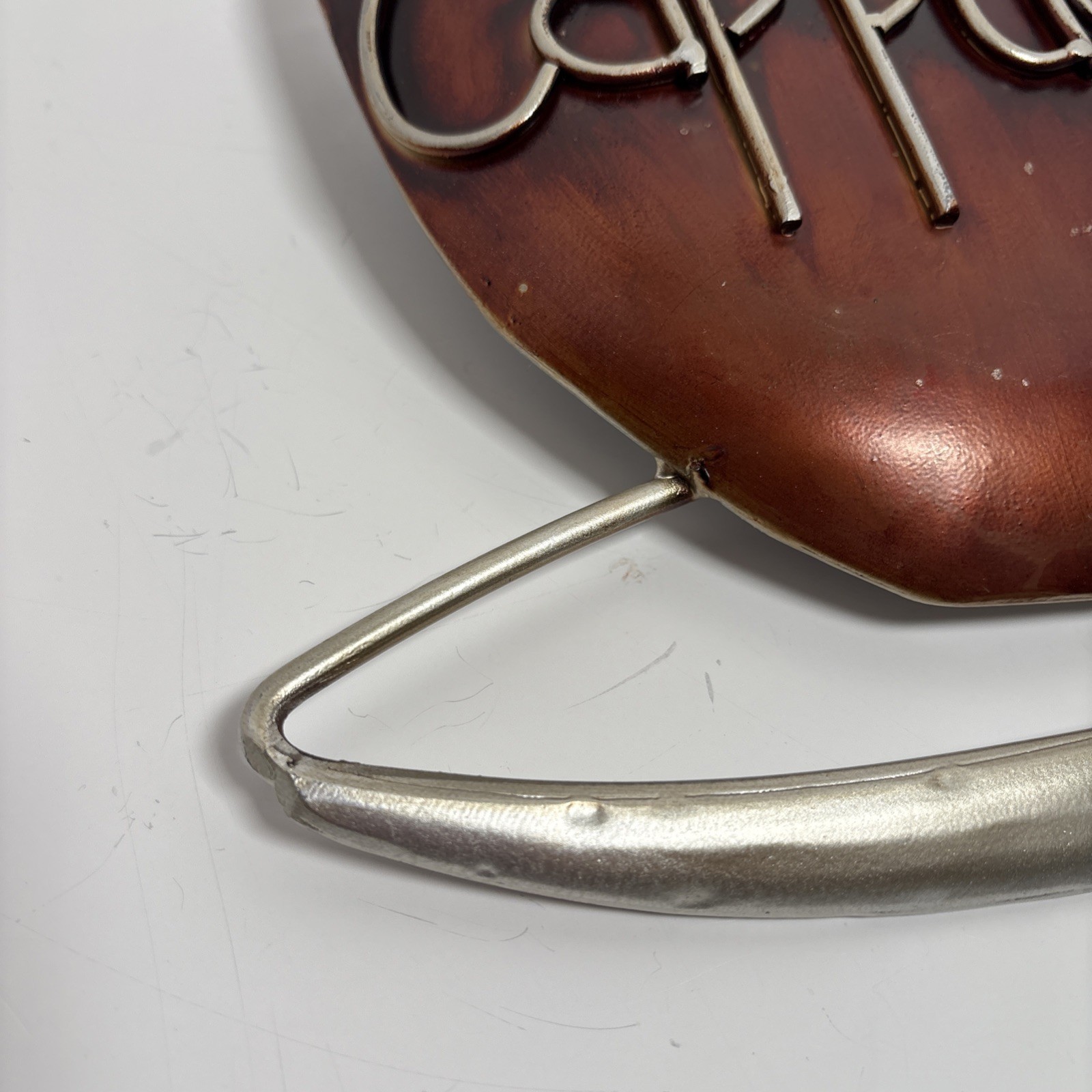 Metal Cappuccino Themed Decorative Wall Hanging or Tabletop Accent