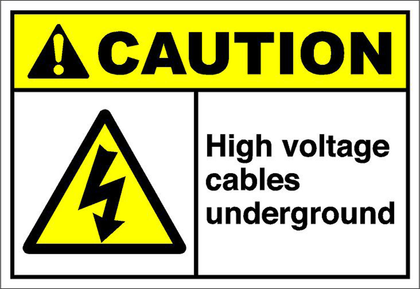 High Voltage Cables Underground Caution OSHA / ANSI Aluminum METAL Sign