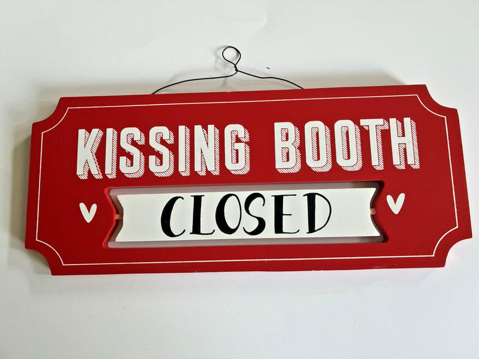 Wooden Kissing Booth Open/Closed Sign