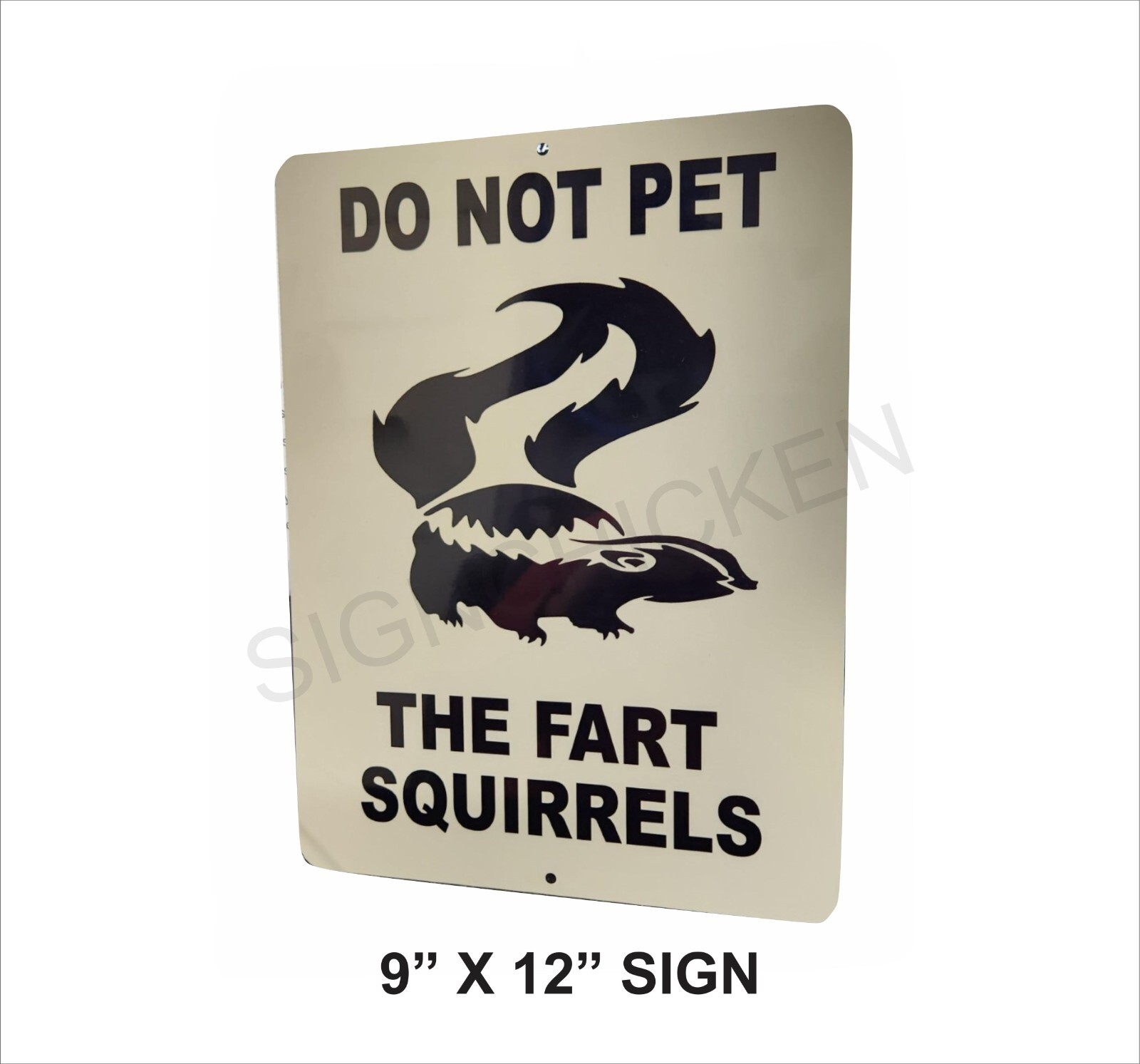 FART SQUIRRELS, SKUNK WARNING SIGN, hiking, outdoor signs, camping, skunks, NEW
