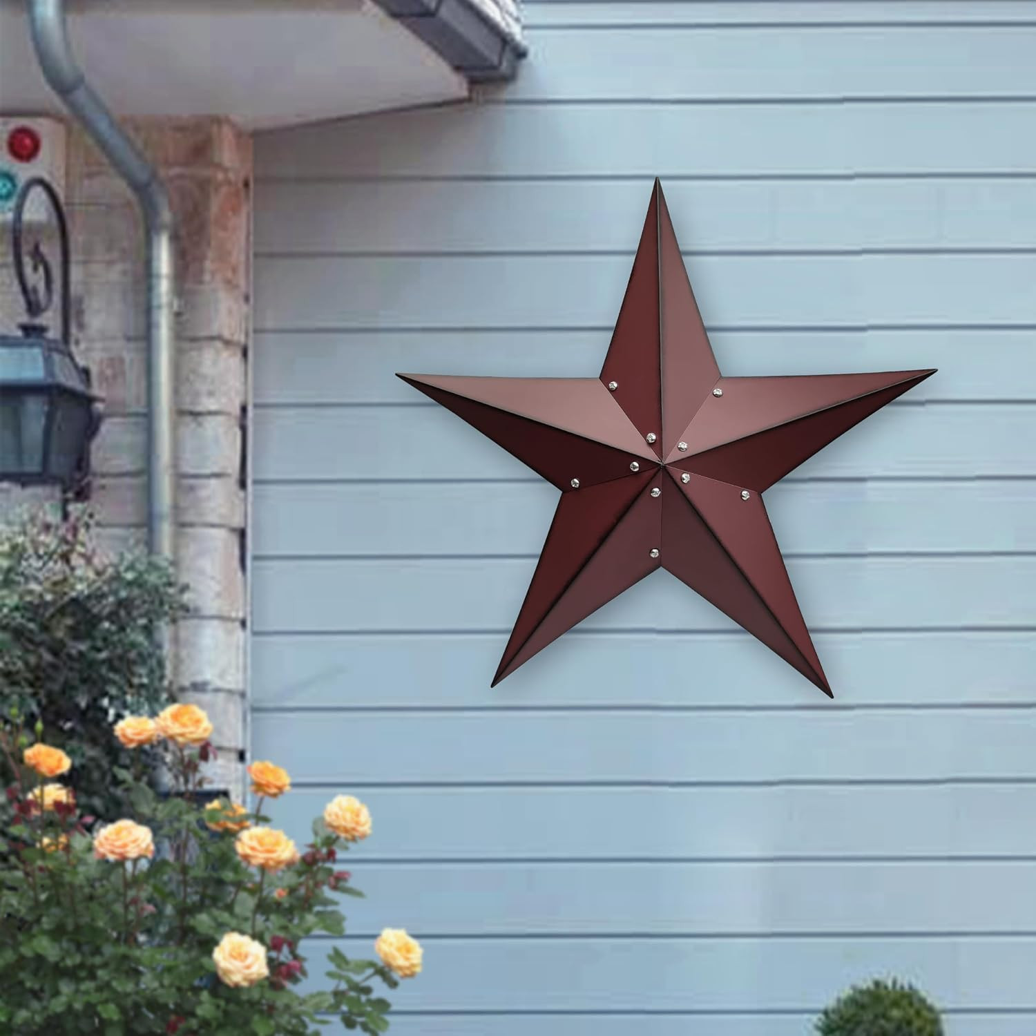 24″ Rustic Metal Barn Star Wall Decor-Handmade Red Barn Stars Indoor or Outdoor