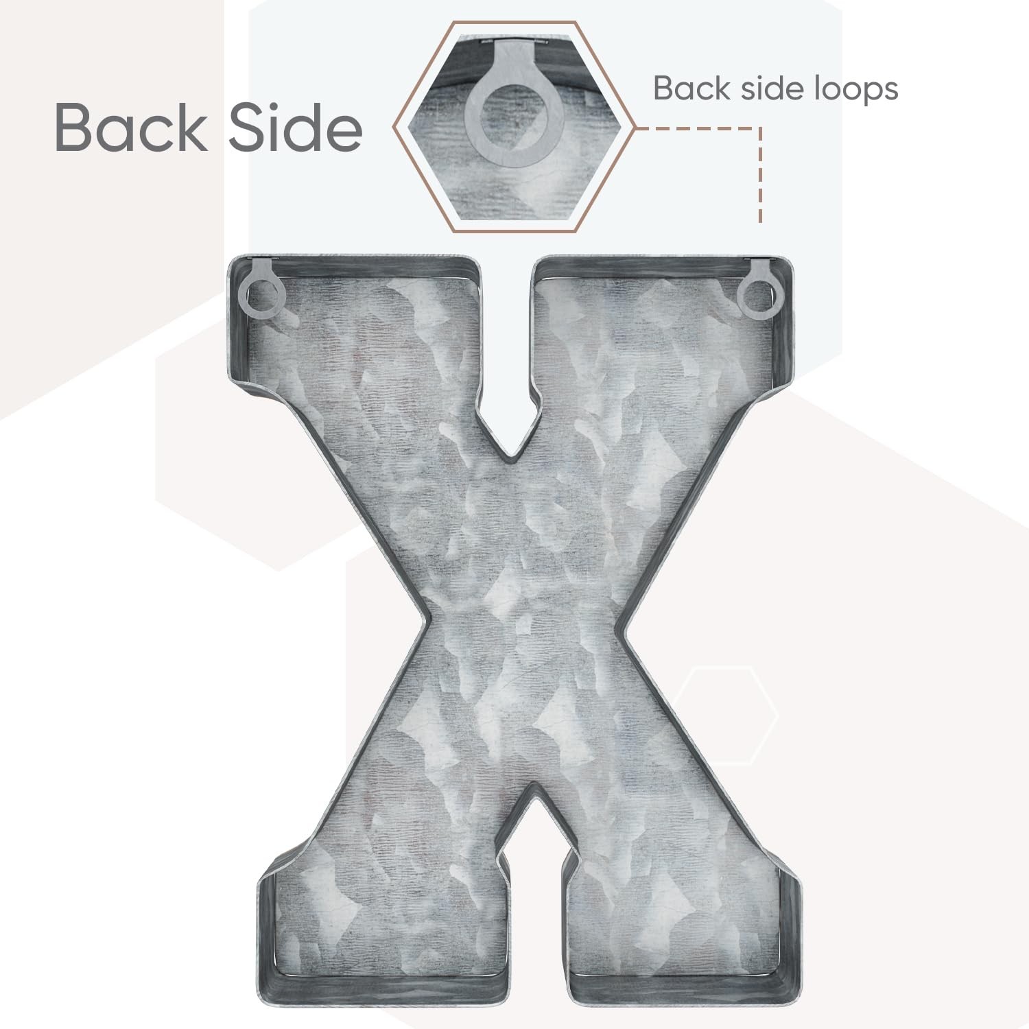 CraftyCrocodile 7″ Galvanized Metal Letter X