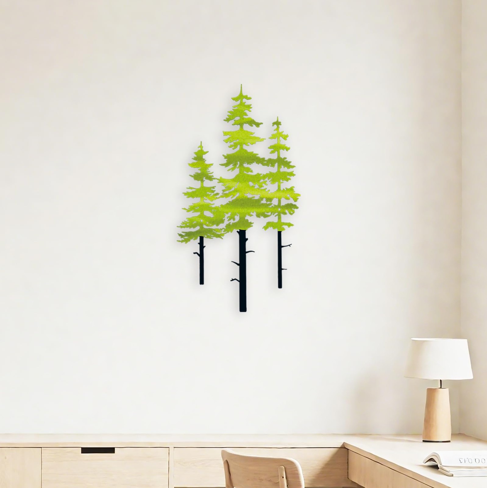 LG Black Metal Pine Tree Wall Art Decor Nature Cedar Trees Forest Sign