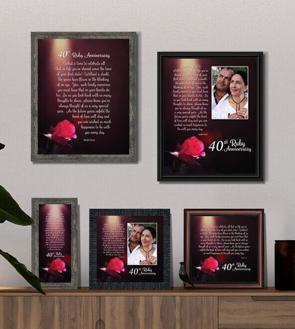 40th Anniversary Gifts for Parents, Ruby 40th Anniversary Decorations for Party