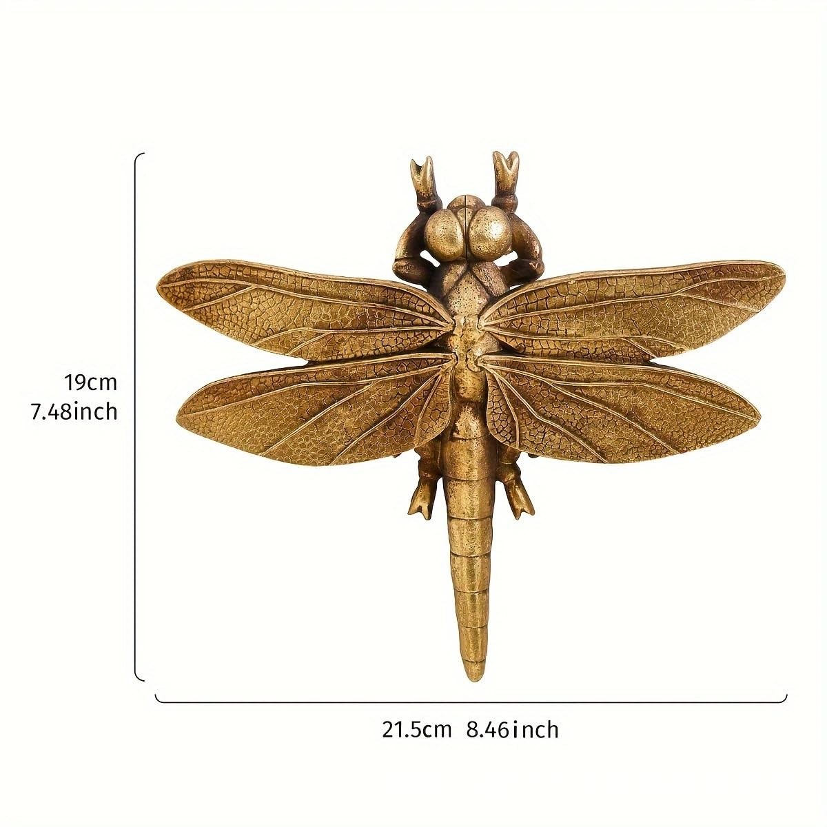 Large 3D Gold Dragonfly Wall Decor