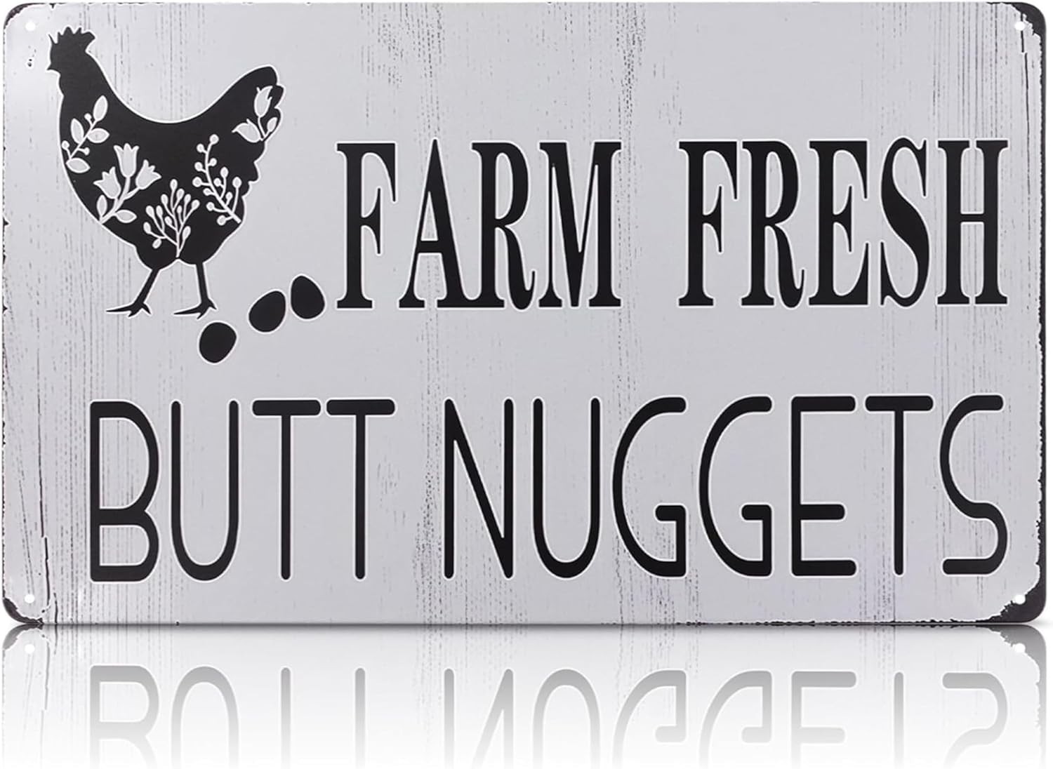 Metal Funny Chicken Coop Signs for Outside 8×12″ – Rustic Tin Farm House Kitc…
