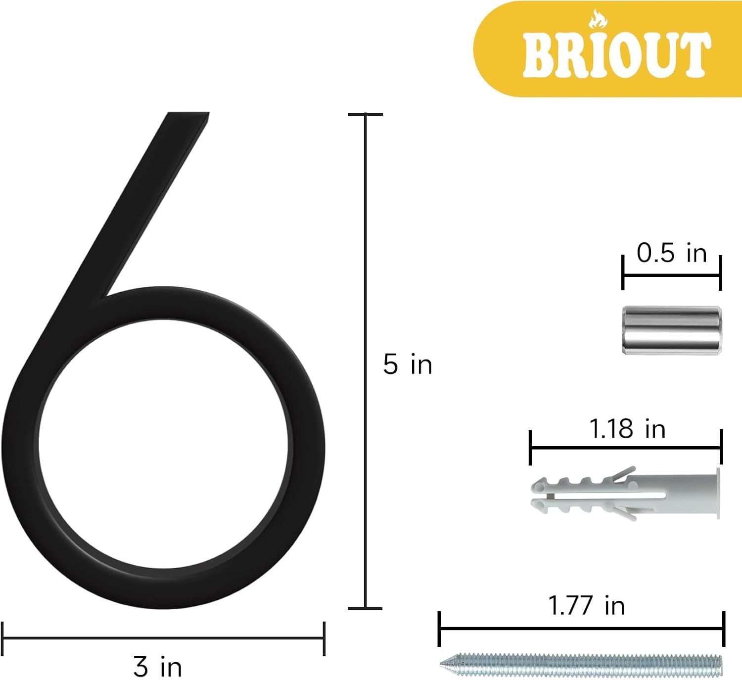 5″ Floating House Numbers for Outside, Metal Modern Address Numbers for House…