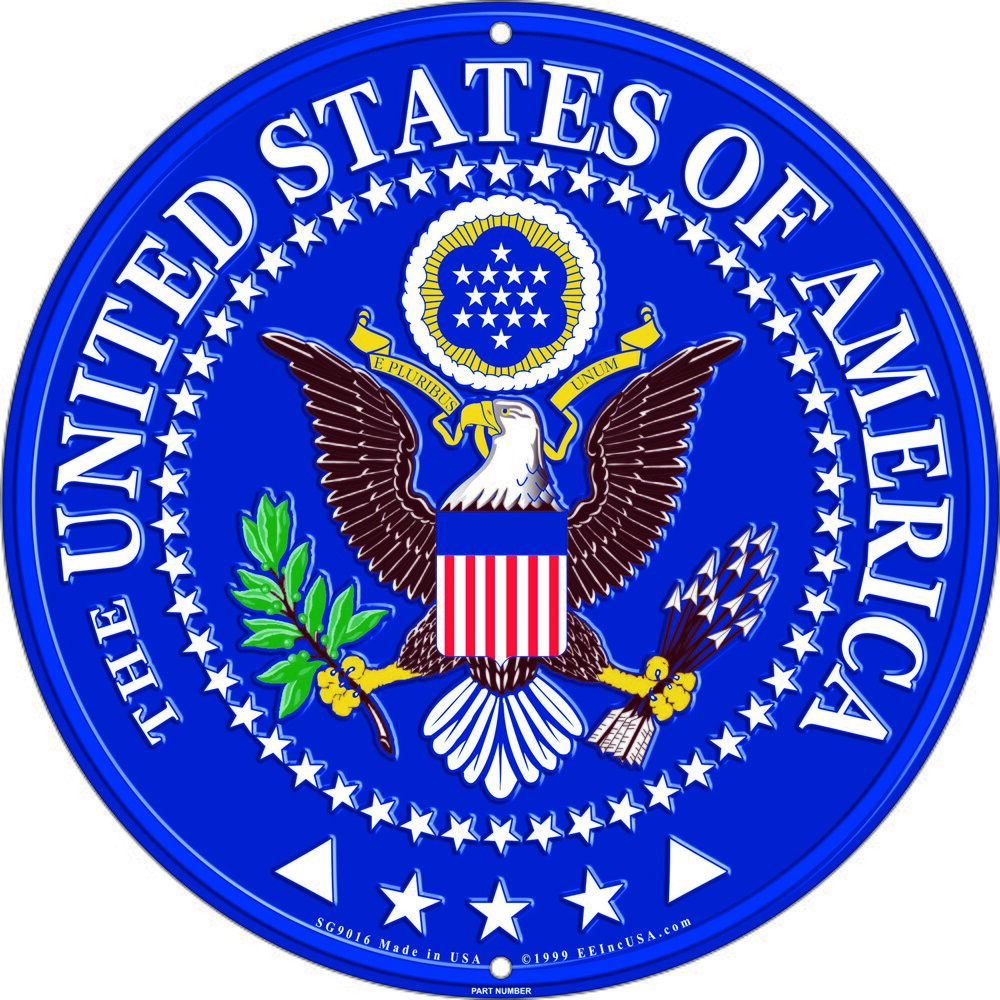 Great Seal of the United States of America Round Aluminum Wall Sign (12″)