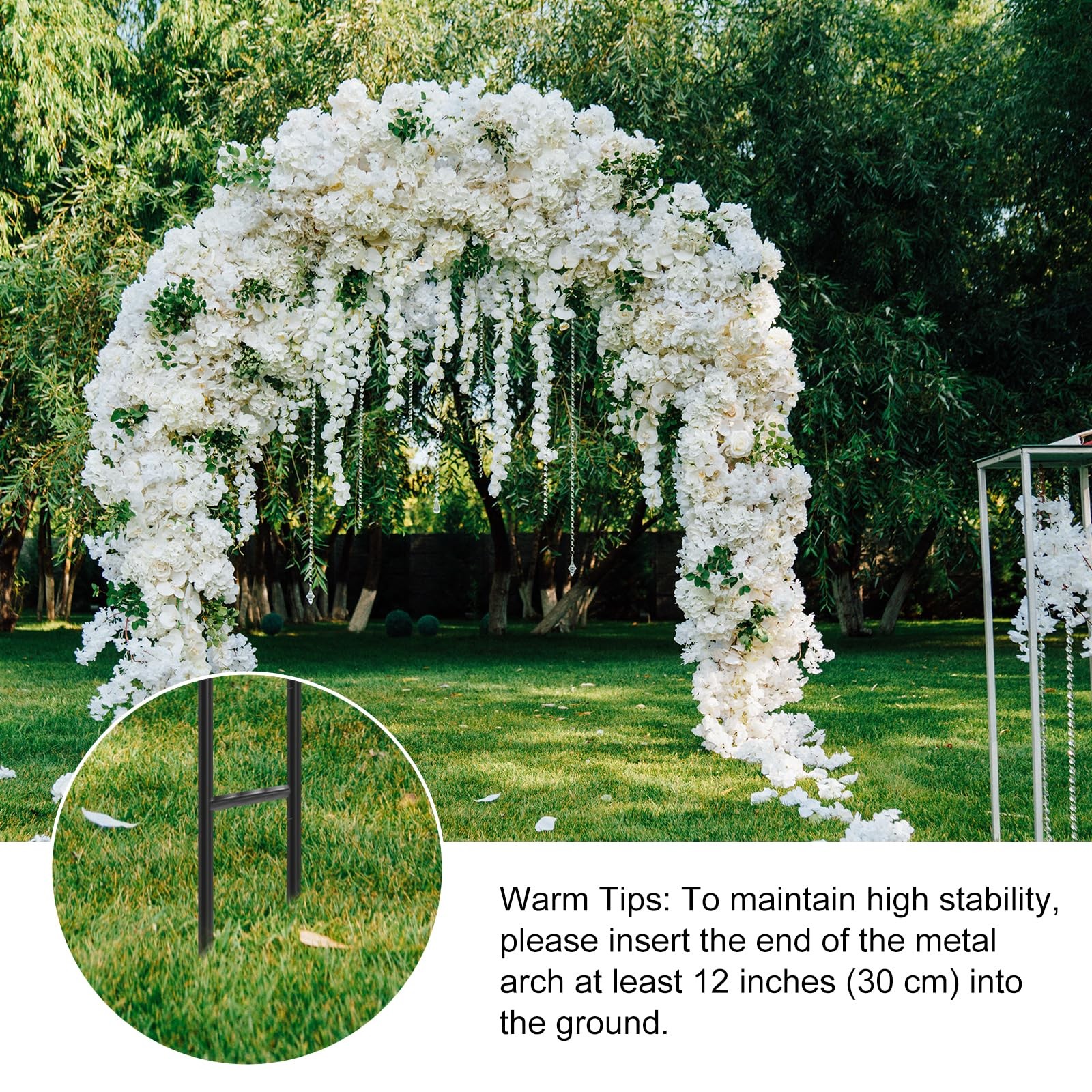 7.8ft Garden Arch Trellis for Climbing Plants Outdoor, Metal Arch Frame Garde…