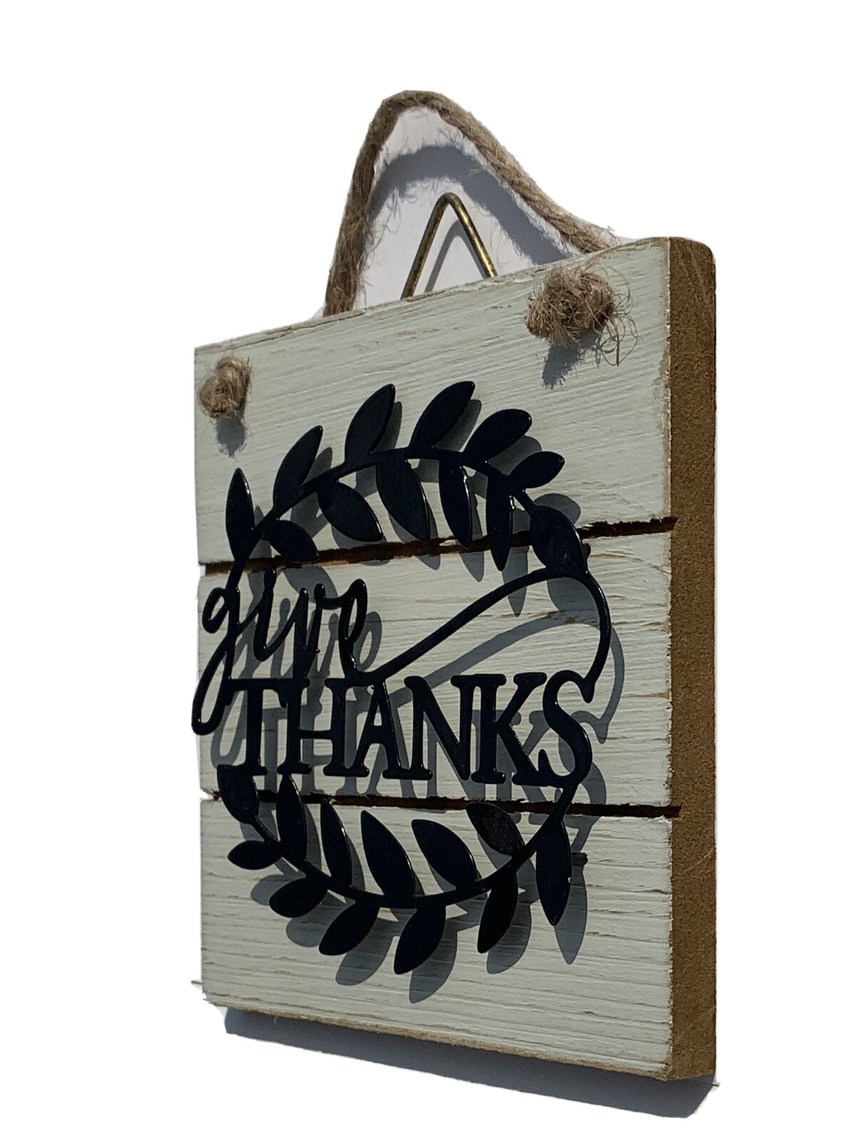 New. Give Thanks. Wooden And Metal Decor, Wall Sign, Home, Office, House, Gift.