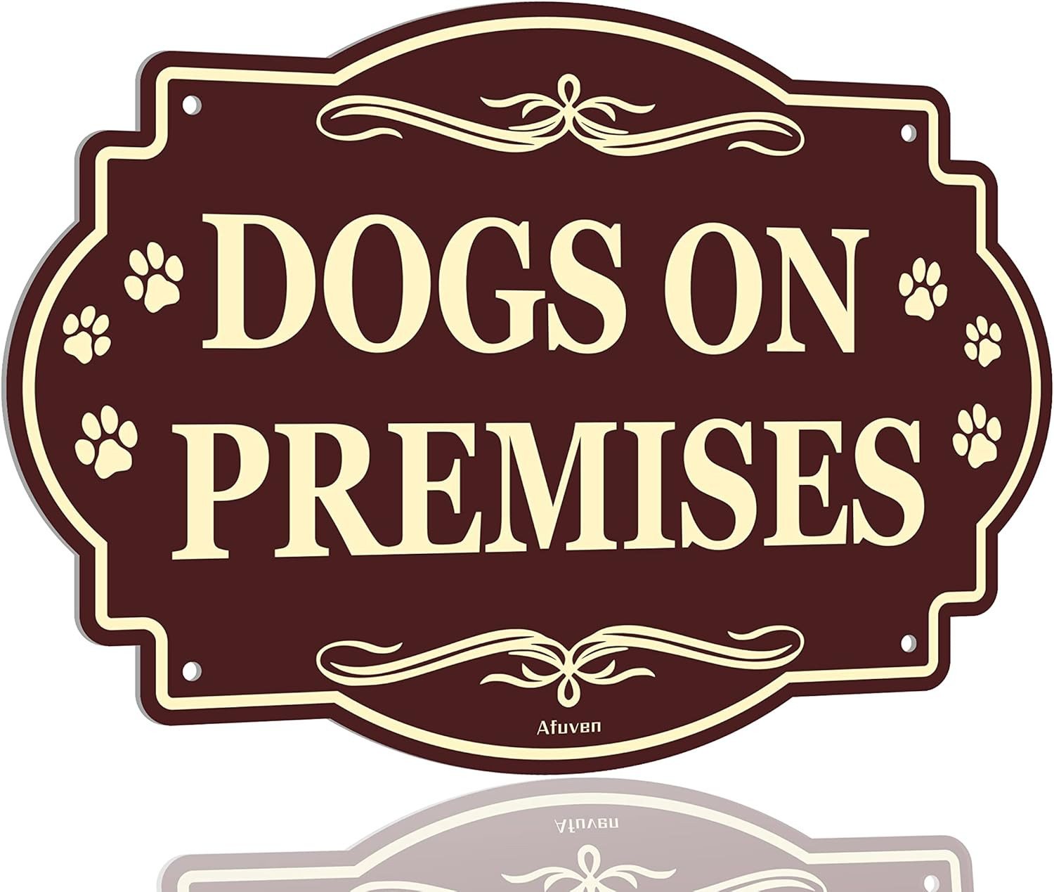 10” x 7” Dog on Premises Sign Reflective Sturdy Rust-Free Aluminum Weatherp…