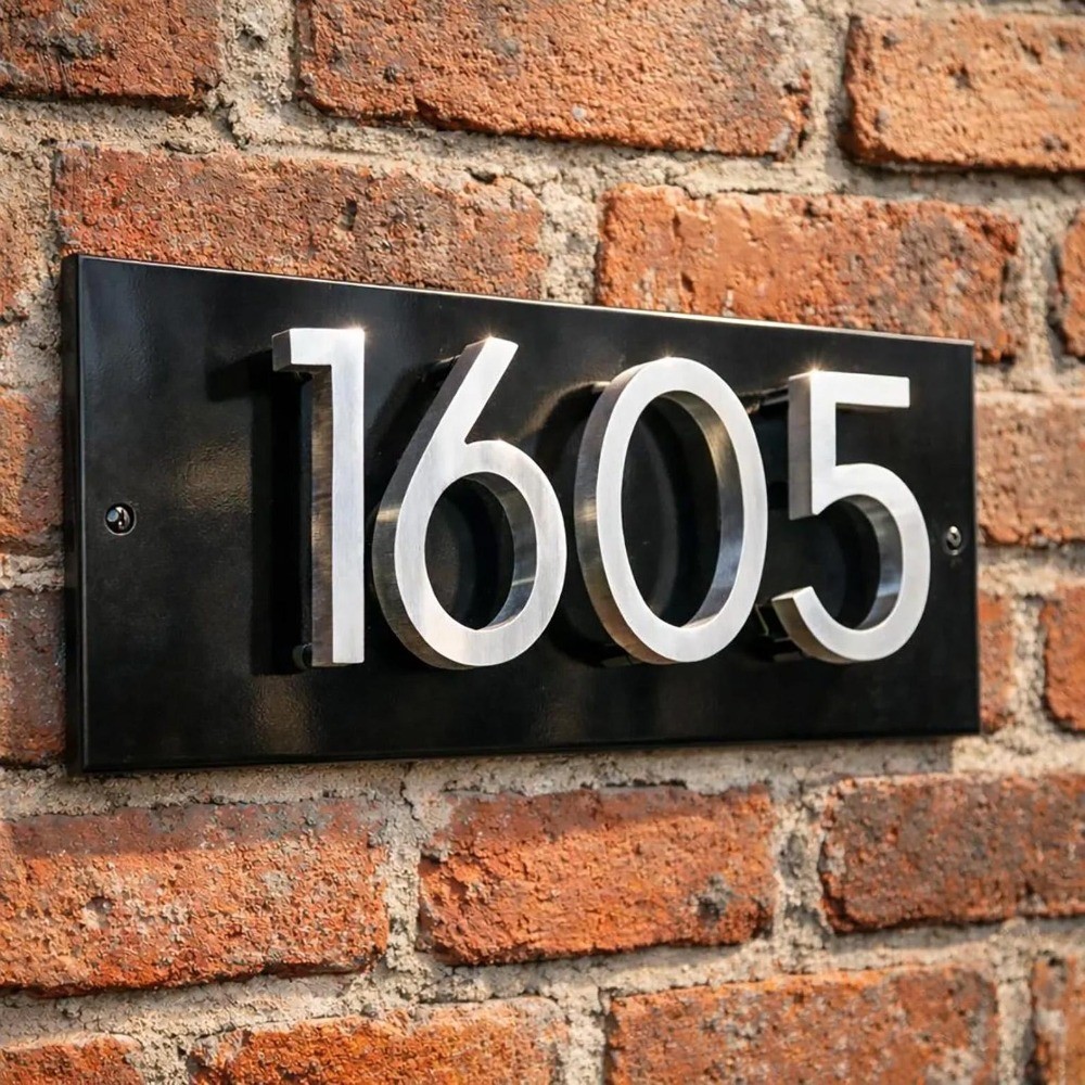 Floating Address Plaques Home Address Sign House Number Sign Raised Metal Number