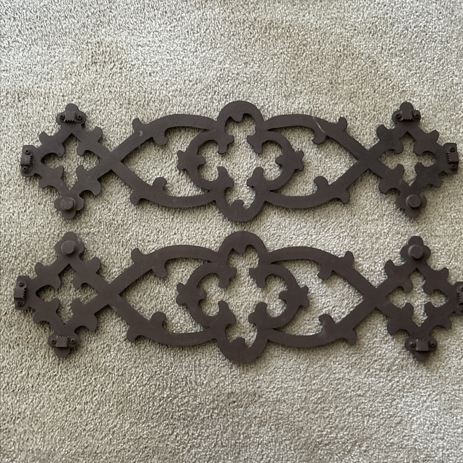 Vtg Southern Living at Home Decorative Cast Iron Wall Art 24.75″x7.25 Set of 2
