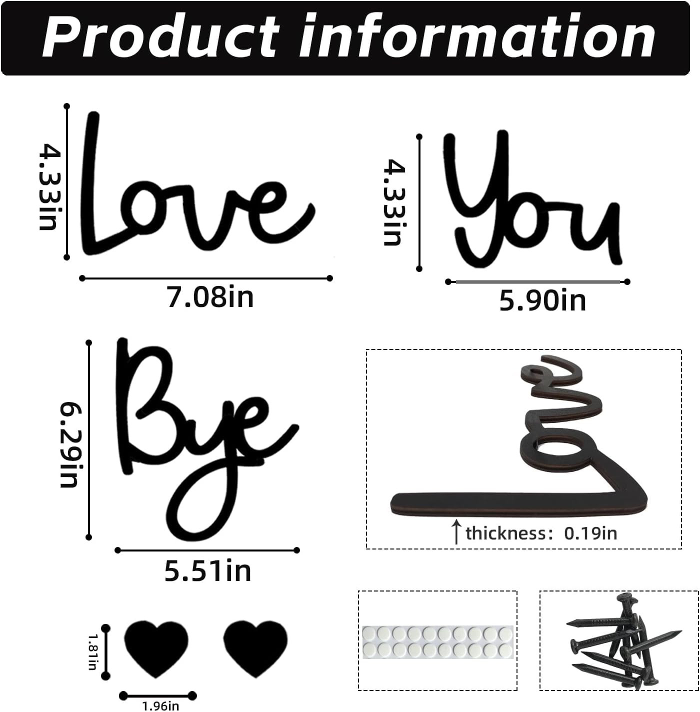 Love You Bye Wood Signs for Home Wall Decor Express Love Family Sign Boho Decor