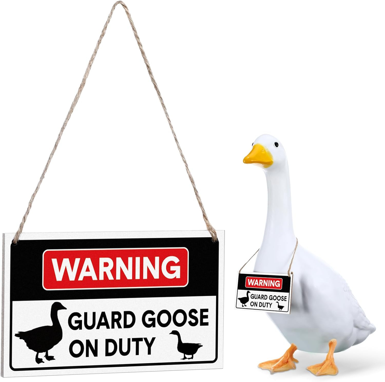 1 Set Porch Goose Sign Warning Guard Goose on Duty Sign 6 X3.5 Inch for Yard Por