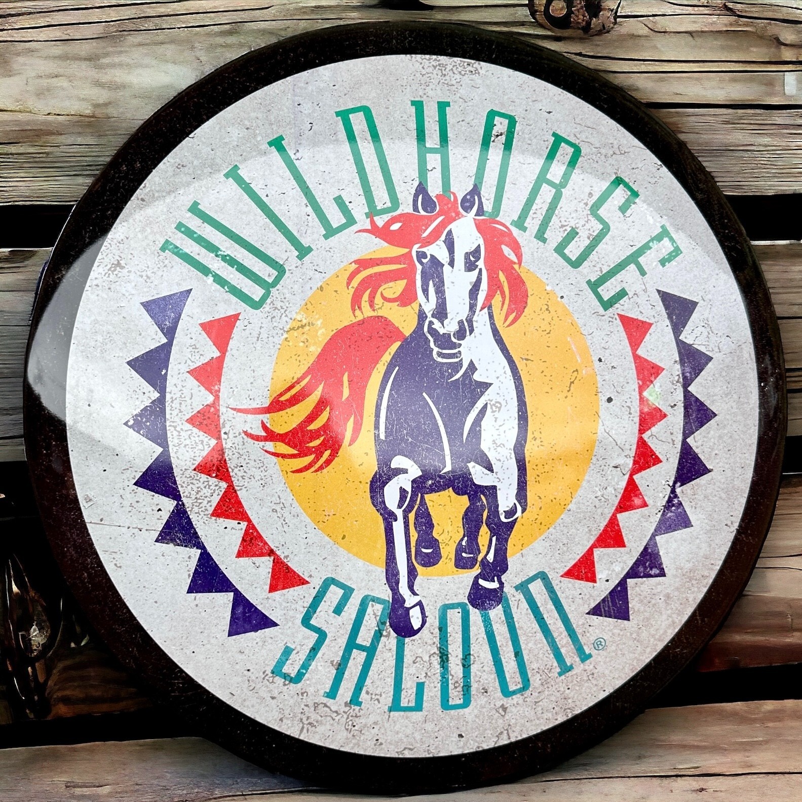 Wildhorse Saloon 16″ Round Metal Dome Sign Nashville Country Home Wall Decor