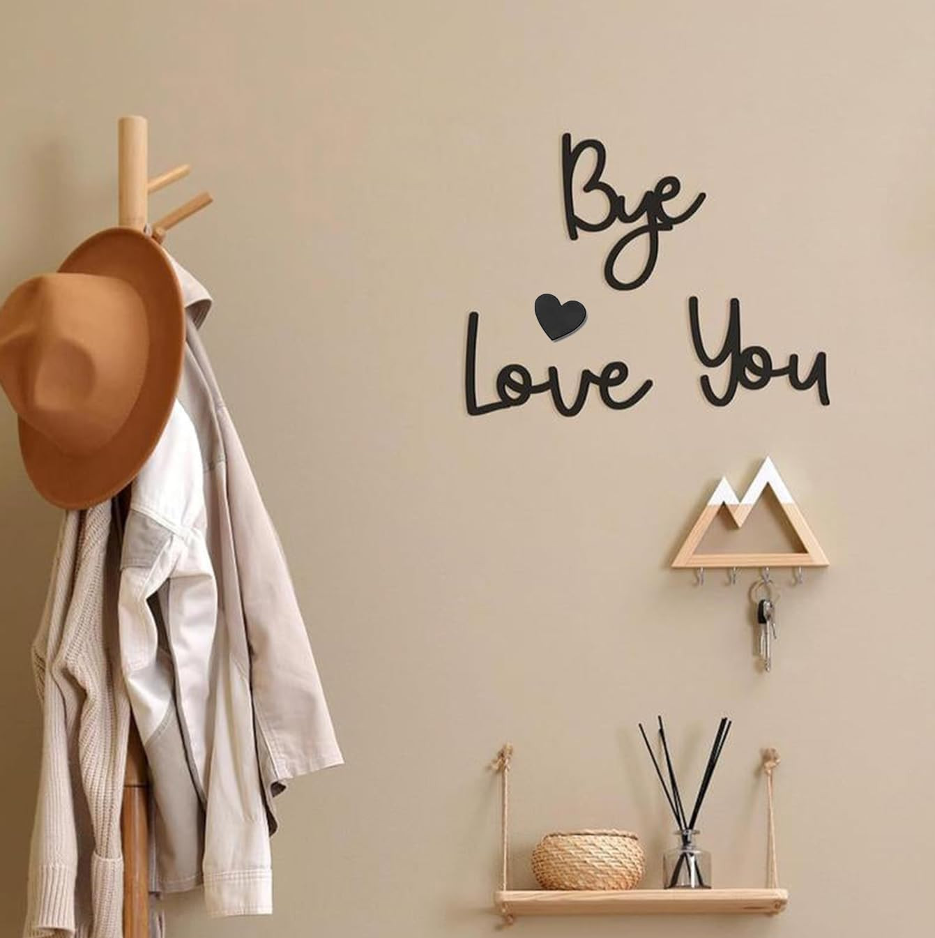 Love You Bye Sign above Door: Rustic Wood over Door Home Decor Boho Wall Decor f