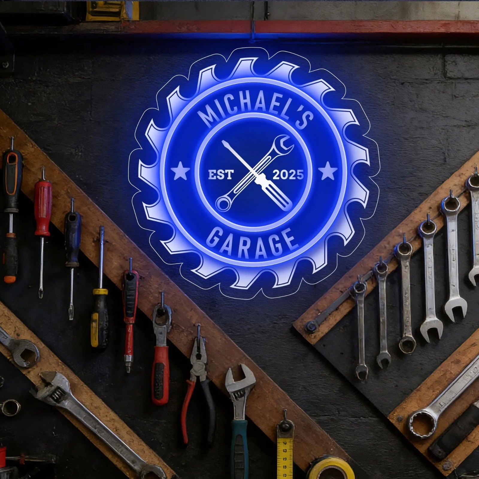 Personalized Name Garage Neon Sign Custom Name Workshop Sign Garage Decor