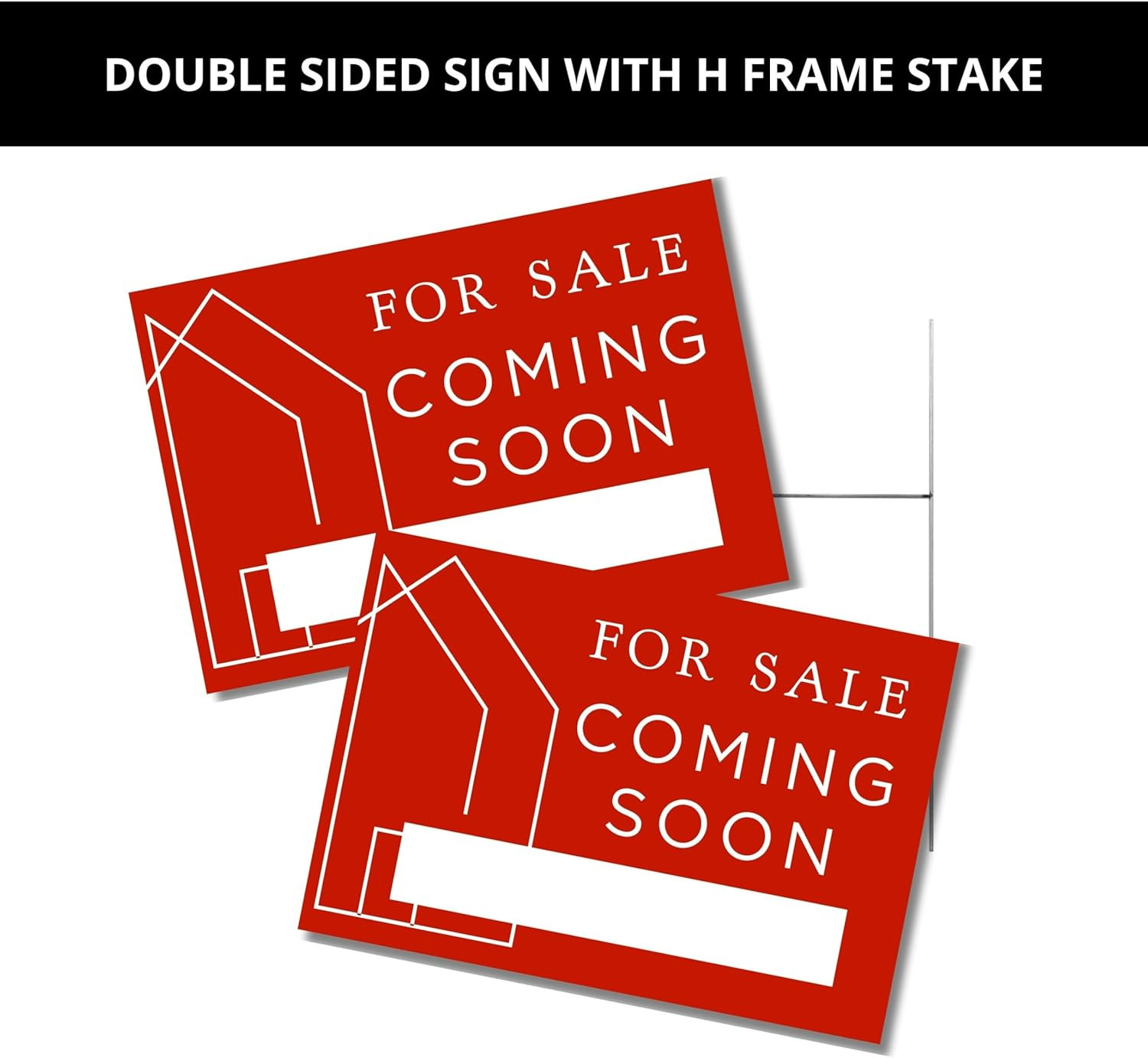 Coming Soon Real Estate Sign for Home | 12 X 17” Yard Sign with H Frame Stake Ho