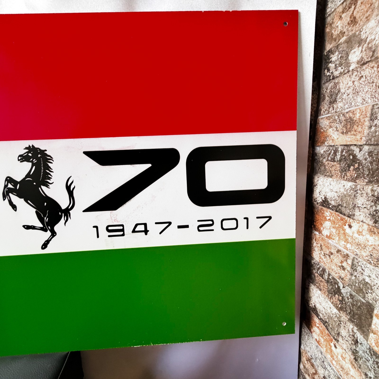 Ferrari 70th Anniversary – Garage Heavy Metal Sign – 118 × 40 cm (46.5” × 15.7”)