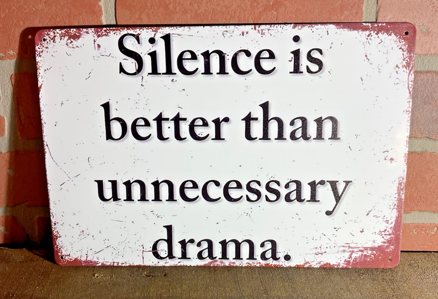 12″x8″ Patina Style “Silence is better than” inspirational sign…Ships Free!