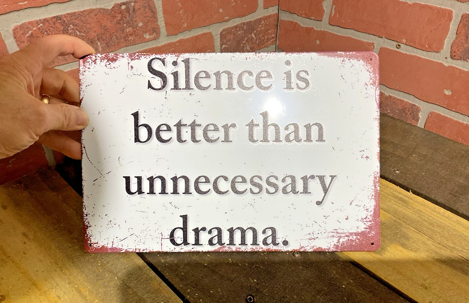 12″x8″ Patina Style “Silence is better than” inspirational sign…Ships Free!