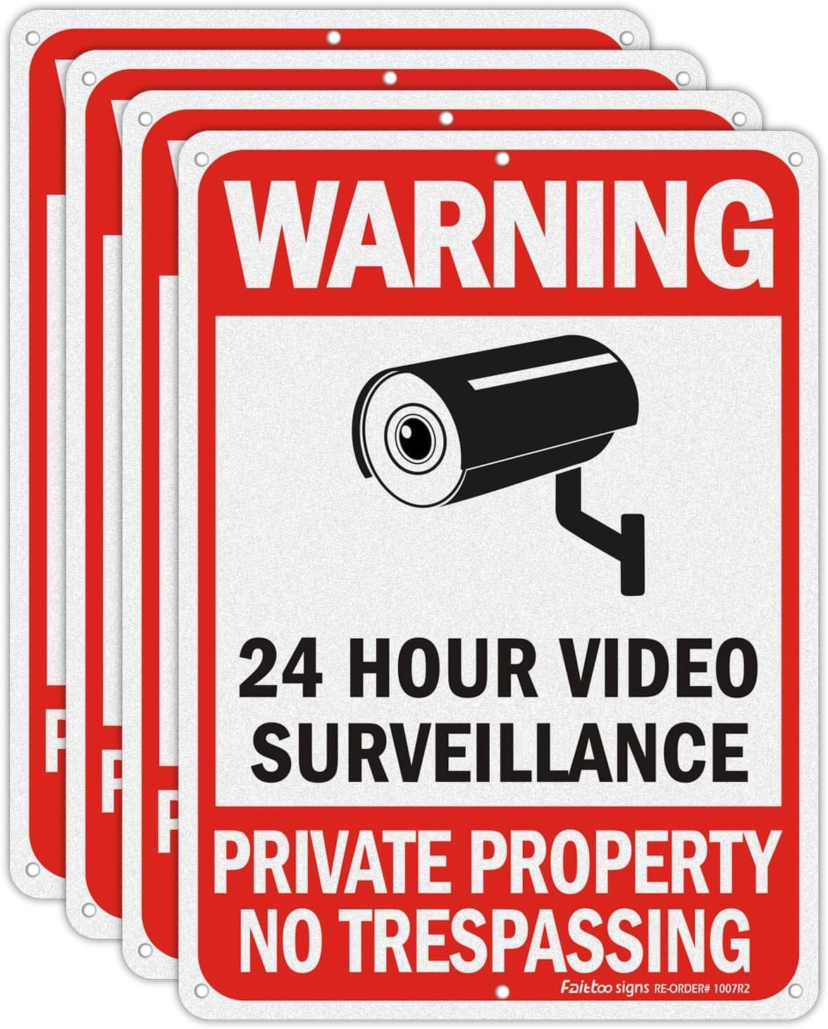 Reflective No Trespassing Signs – 4 Pack, Weather Resistant & Easy to Install