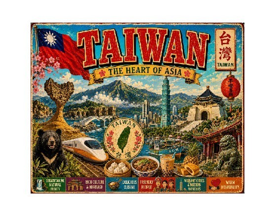 Vintage Style Metal Sign Taiwan MS736