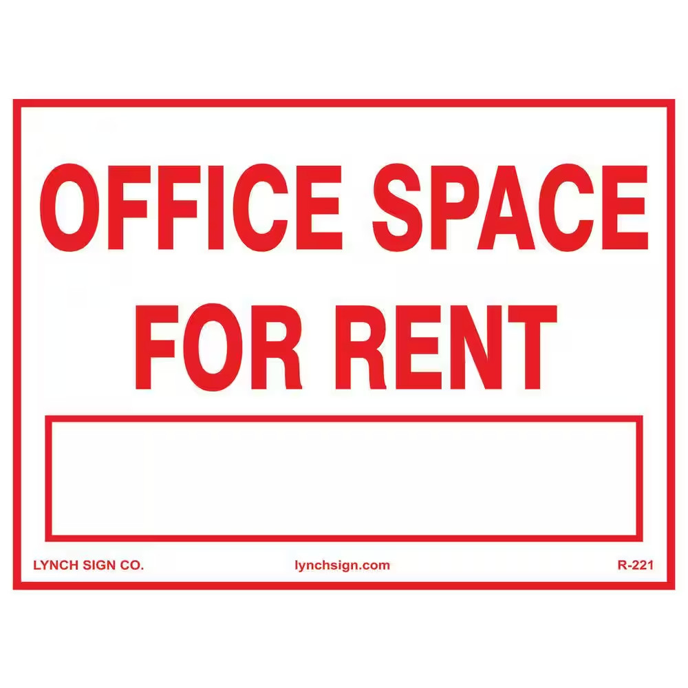18 In. X 12 In. Office for Rent Sign Printed on More Durable Thicker Longer Last