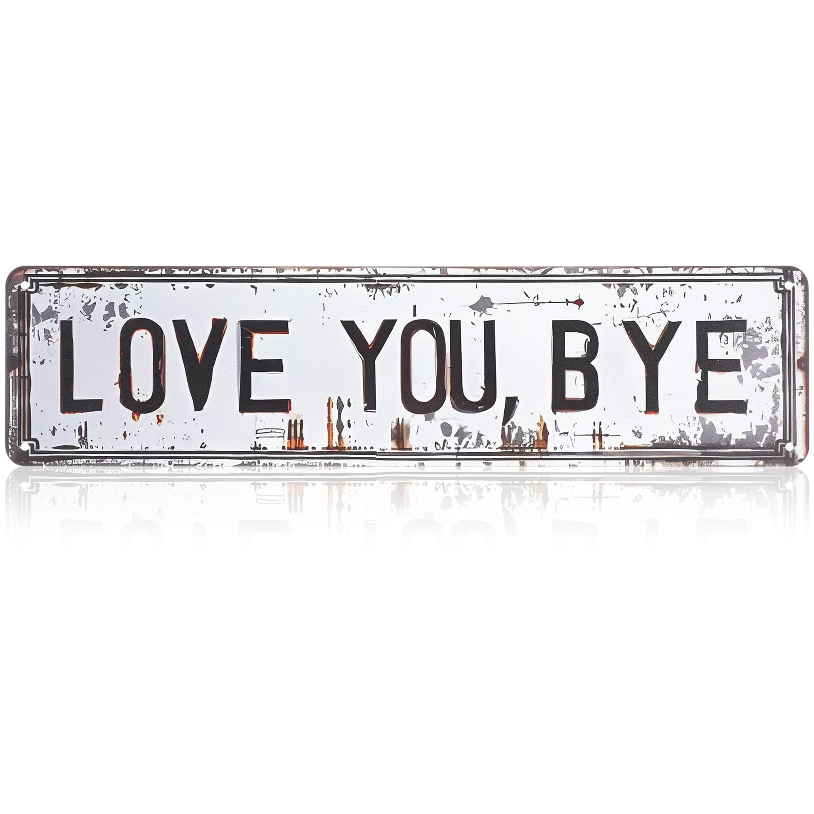 Love You Bye Sign Vintage Love You Bye Sign Wall Decor 16 x 4 Inch Aluminum H…