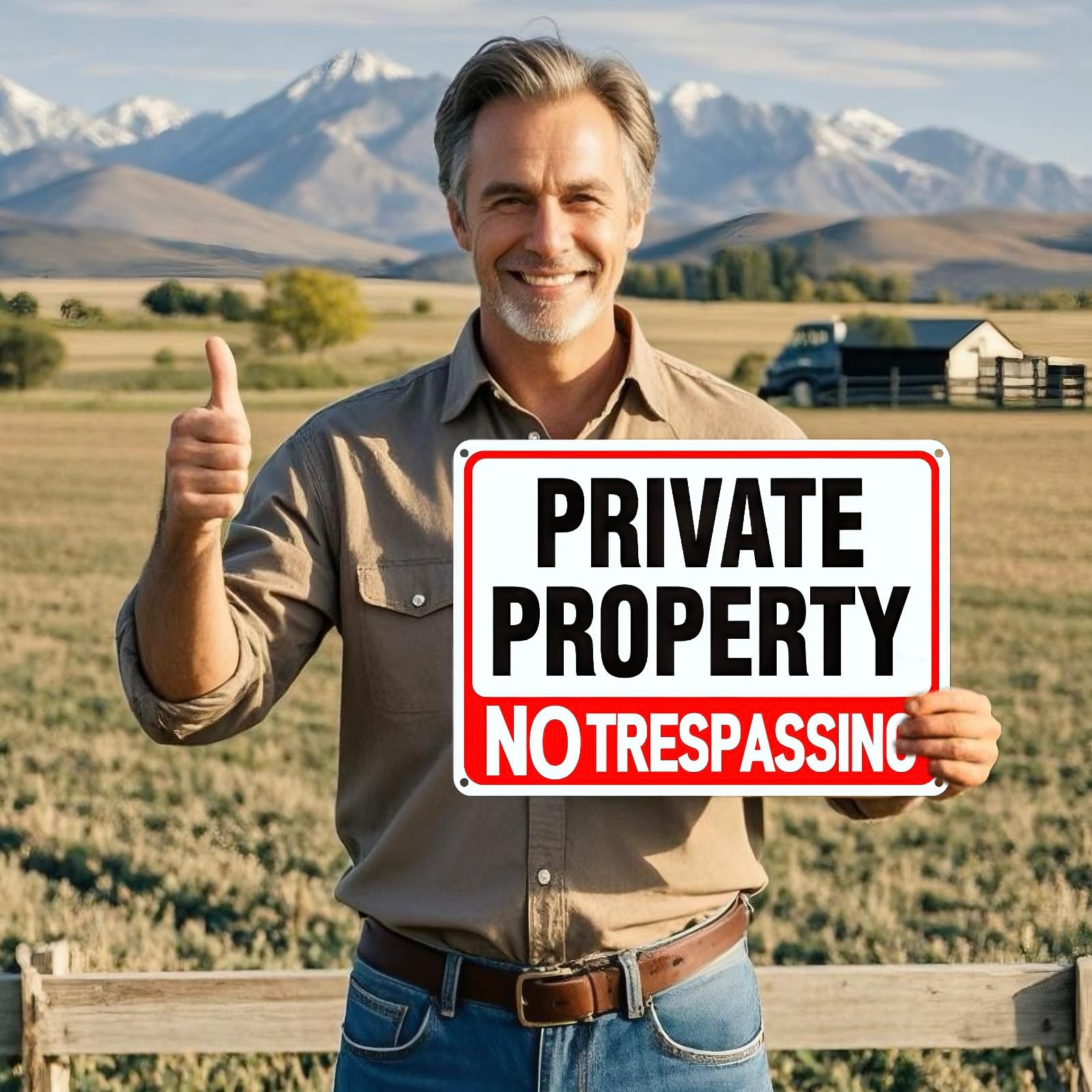 4 Pack large No Trespassing Signs Private Property, 12×8 In Aluminum Sign