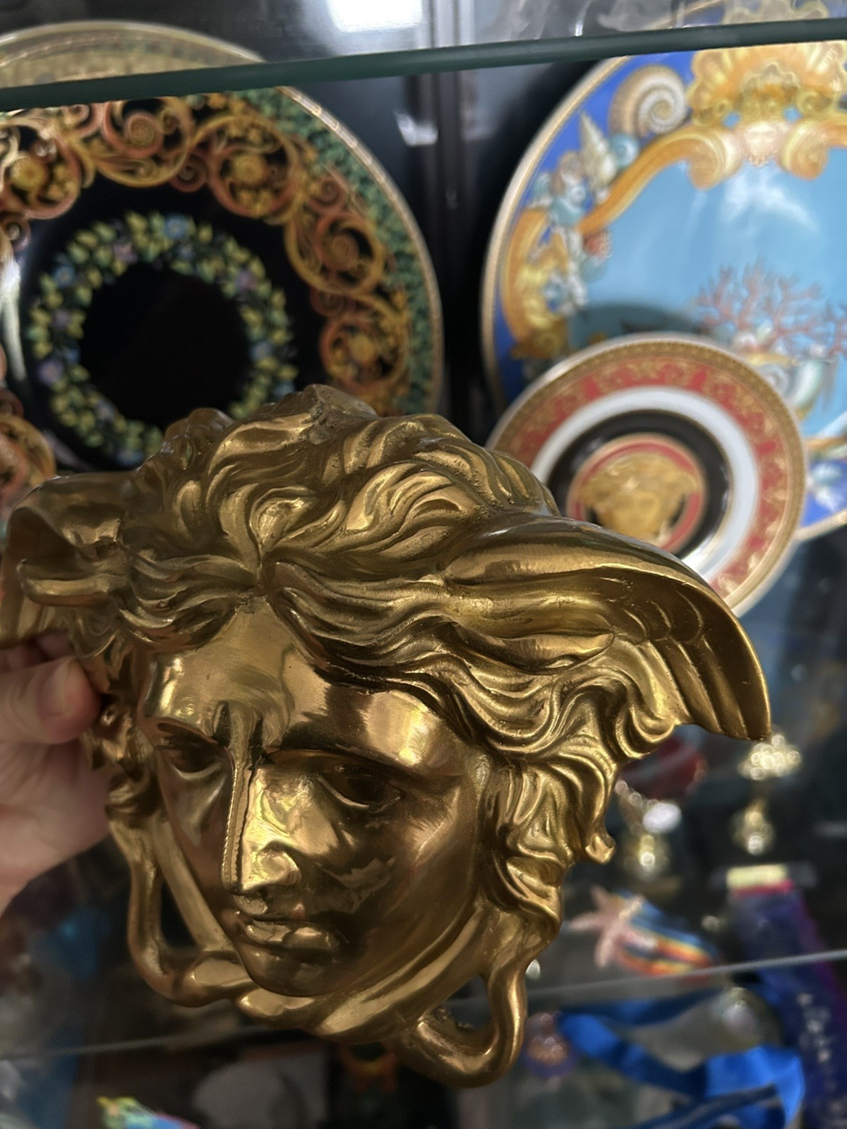 Extra Large Medusa Head Solid Brass Wall Plaque