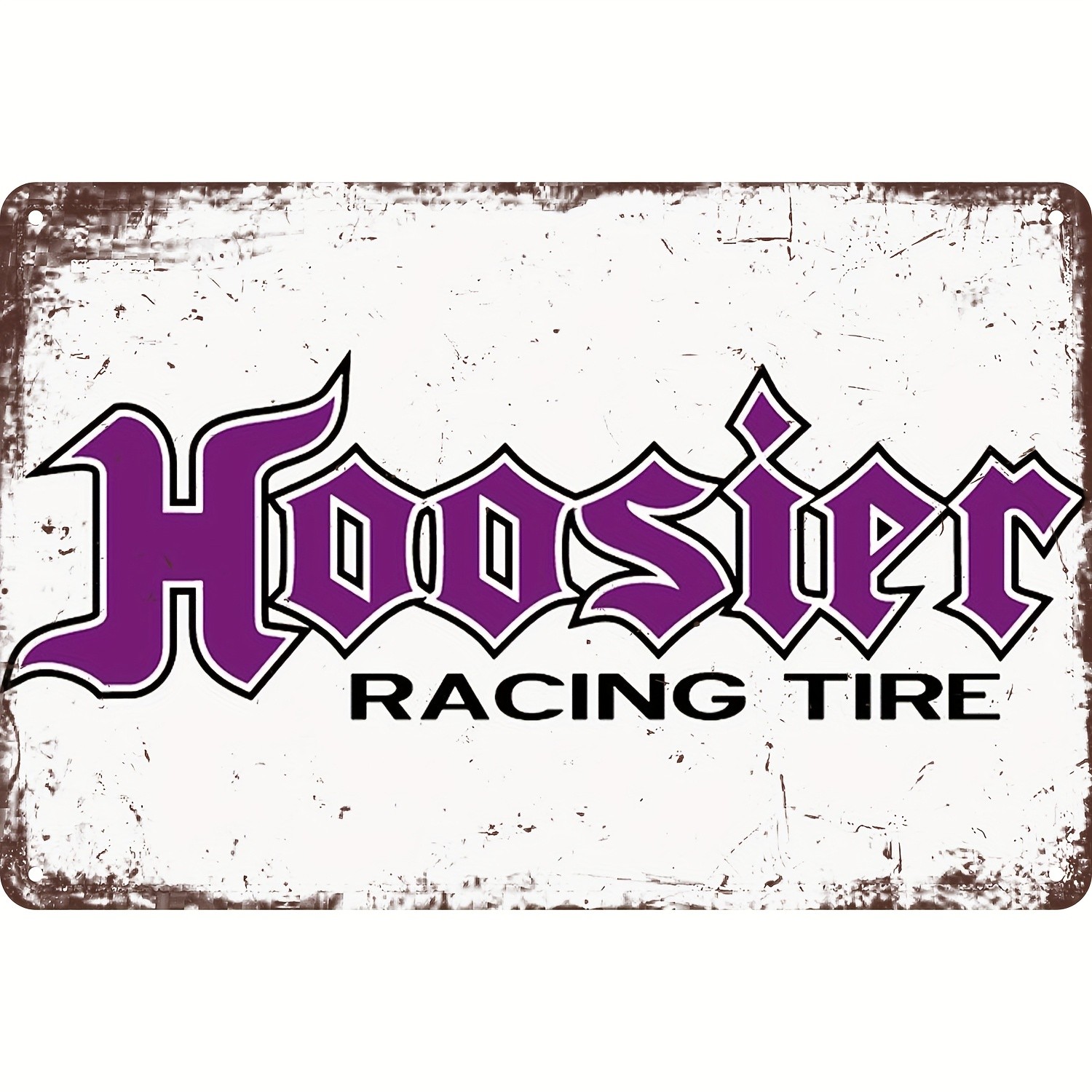 Metal Sign Vintage Hoosier Racing Tire Logo Metal Plate Garage Man Cave Decor