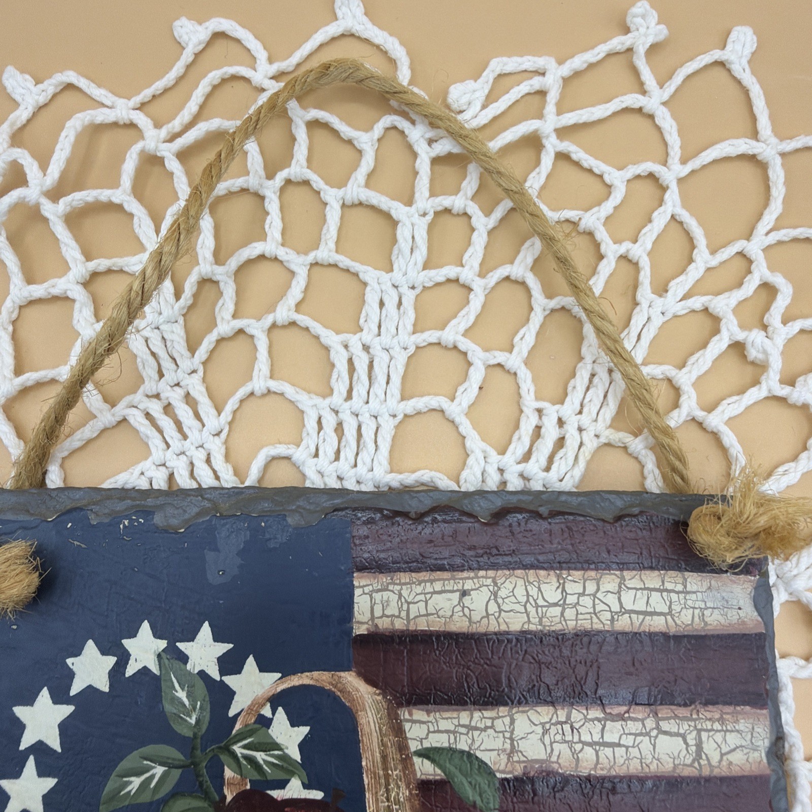 Unbranded Slate Wall Decor American USA Cottagecore Country 5.5×5.5 Flag