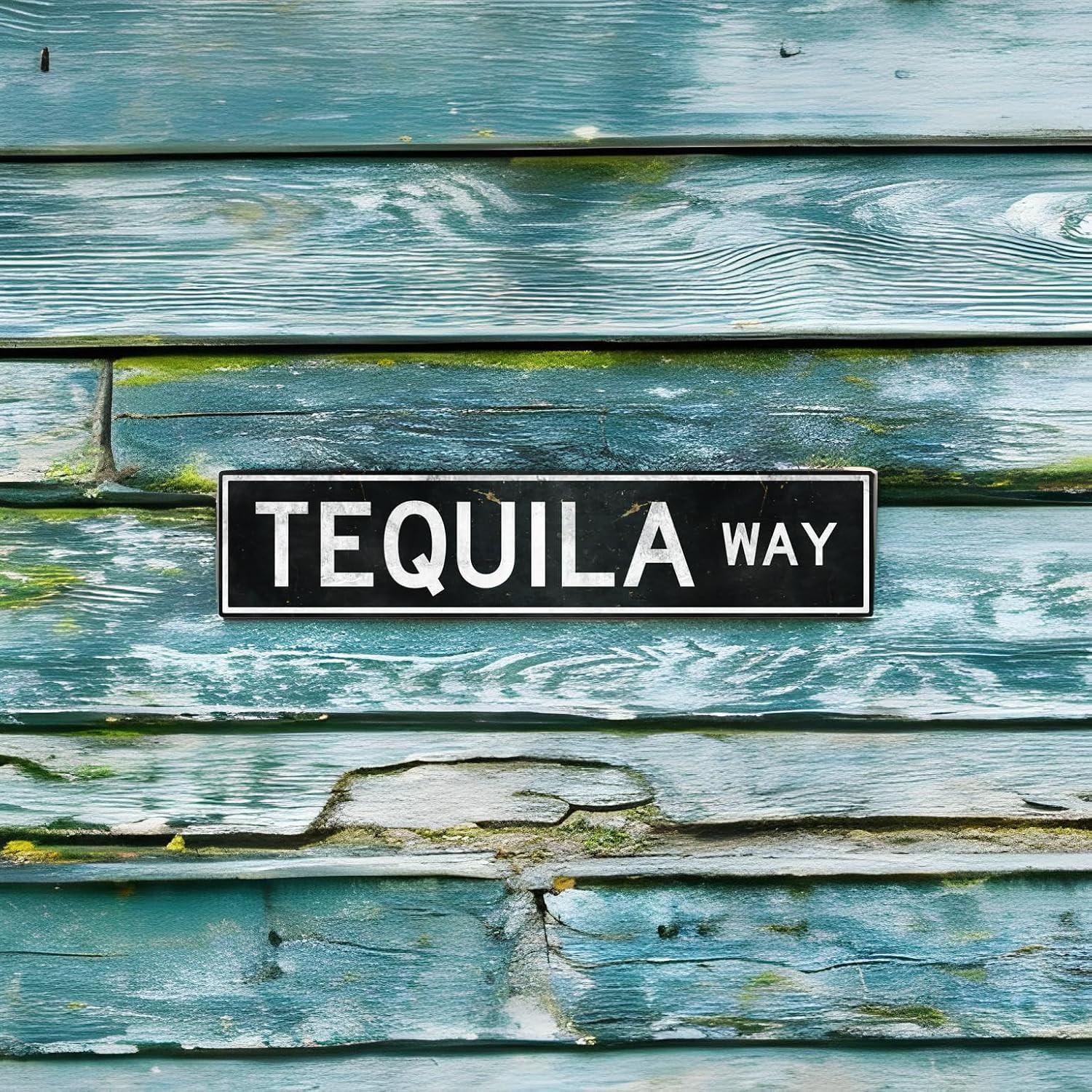 Tequila Way Metal Sign 18X4 Inch – Vintage Embossed Aluminum Funny Metal Sign –
