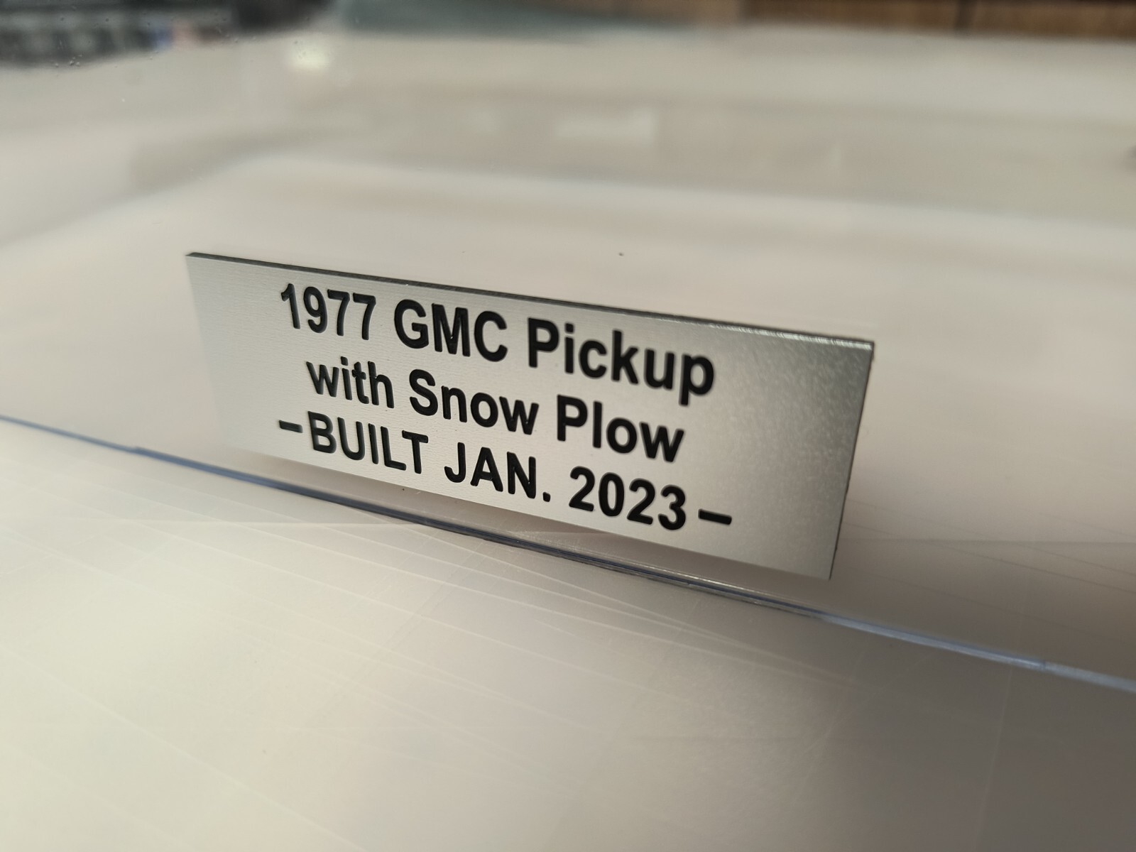 Custom Engraved Display Case Plaque for Model Cars Trucks Tanks Airplanes Hobby