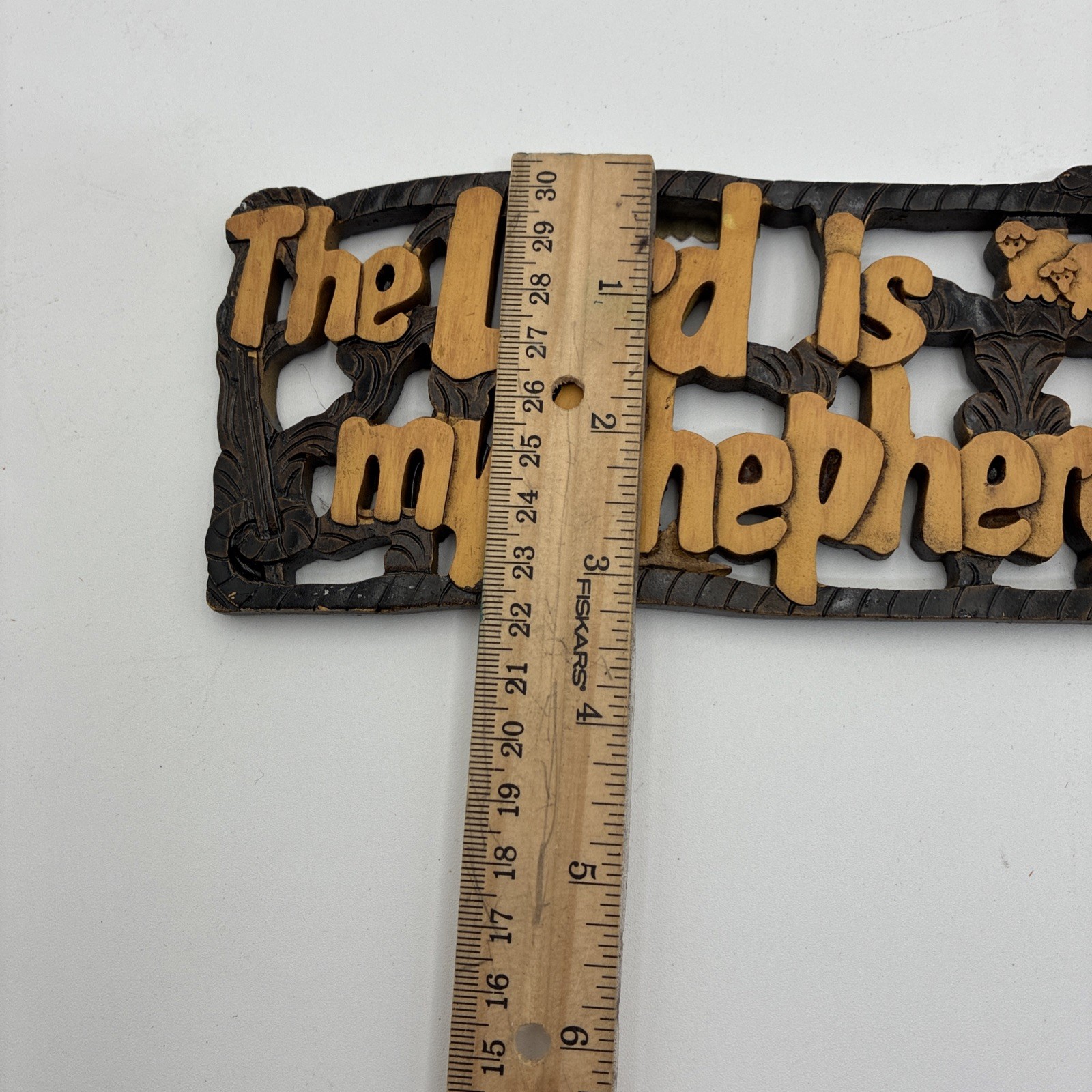 The Lord Is My Shepherd Wood Look Wall Plaque Religious Decor 7 Inch Brown Tan