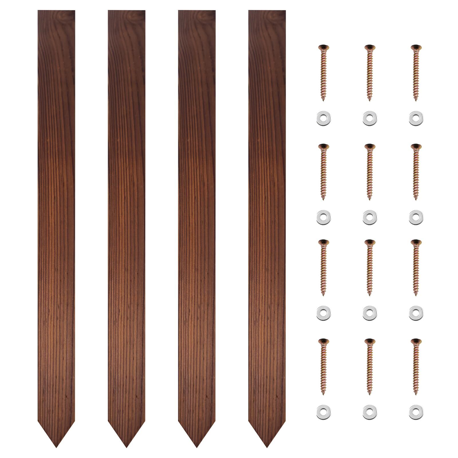 4 PCS Carbonized Yard Signs Stakes 17.32 x 1.5 Inches Yard Sign Support Yard …