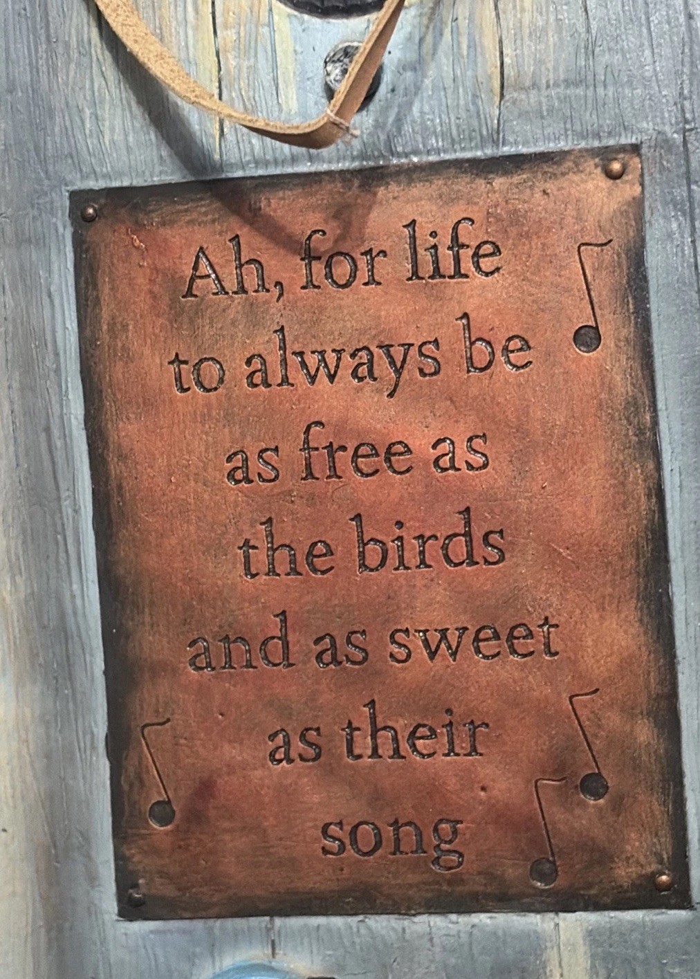 Wall Hanging Art Looks Like Birdhouse Metal And Wood – 15-1/2″ Tall x 7″ Wide