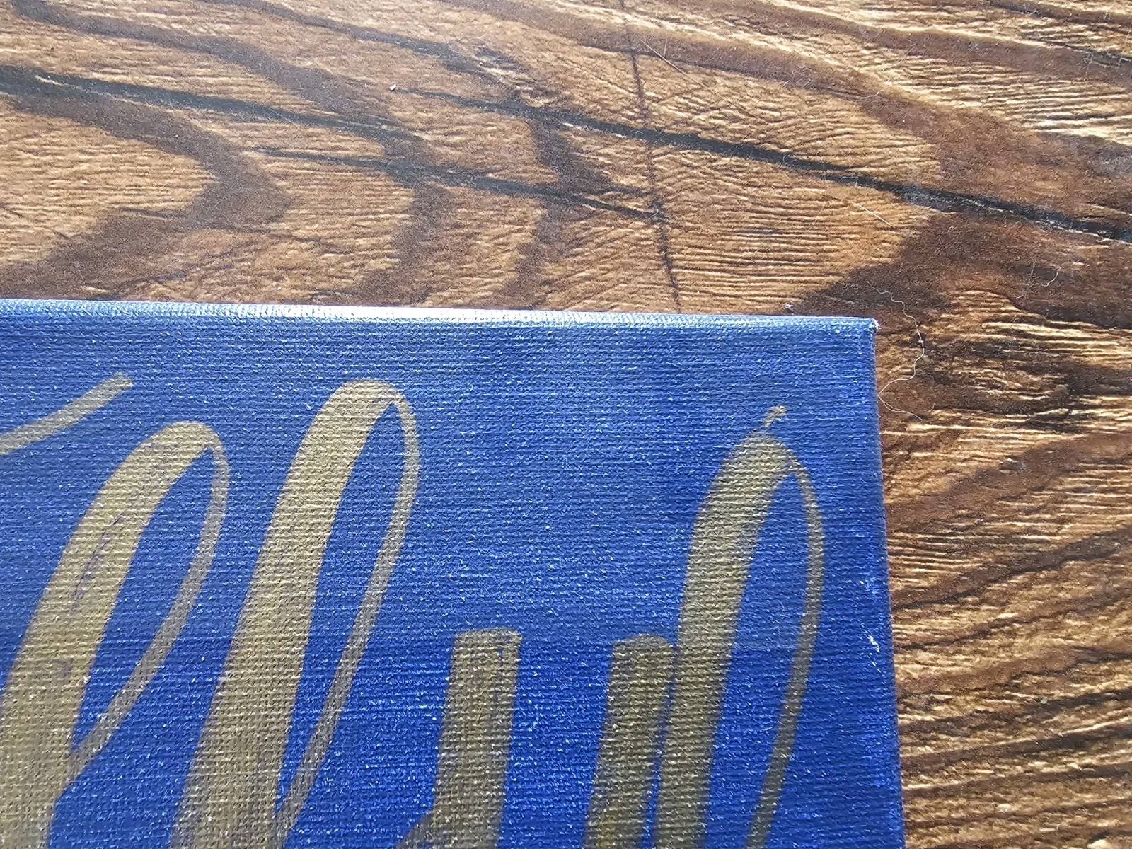 “Grateful And Blessed” Vinyl W/Wood Frame Blue/Gold Hanging Wall Decor 12″ X 12″