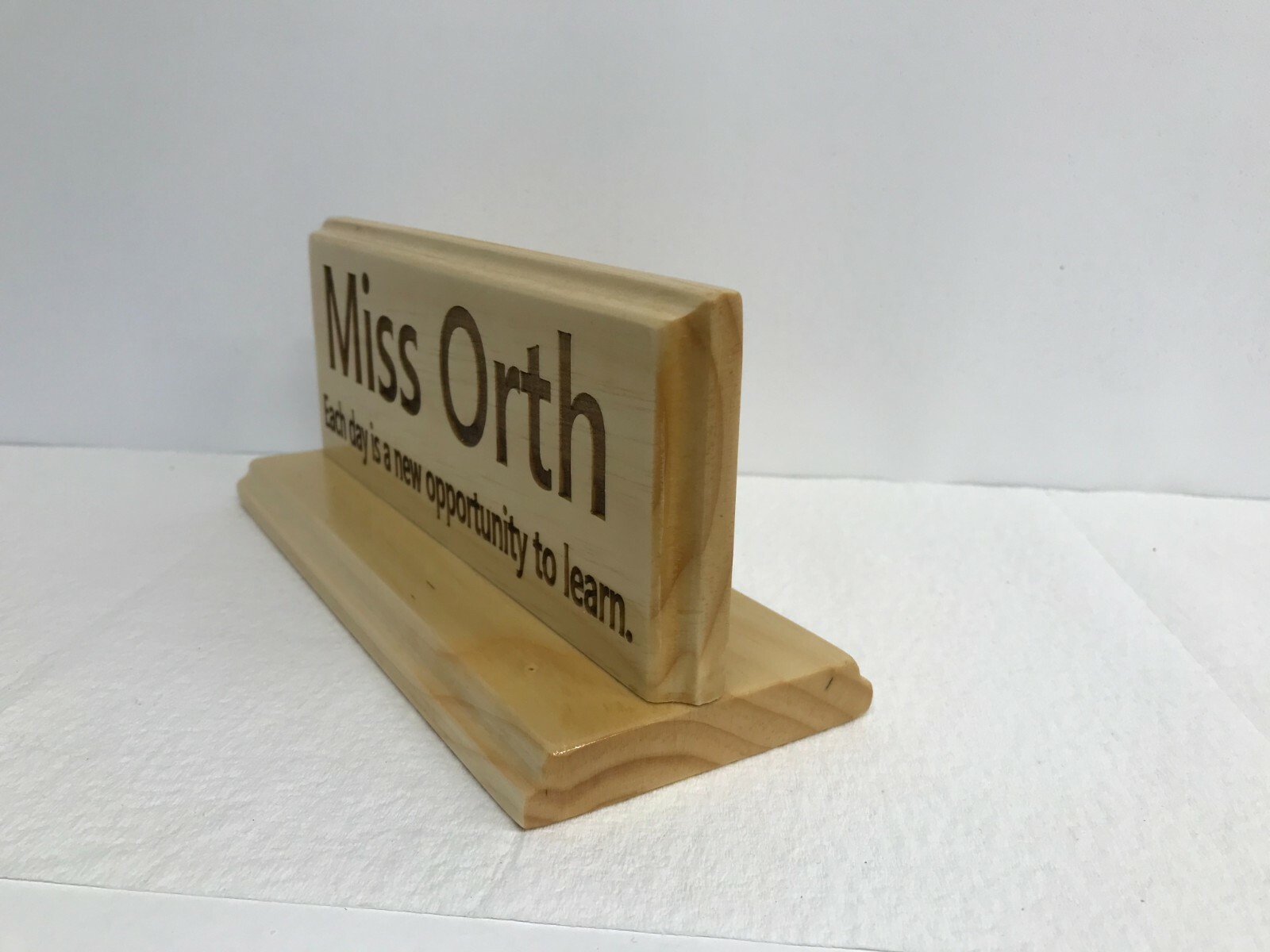 3.5″ x 9″ x 4″ custom made desk name plaque ” text of your choice” great gift.