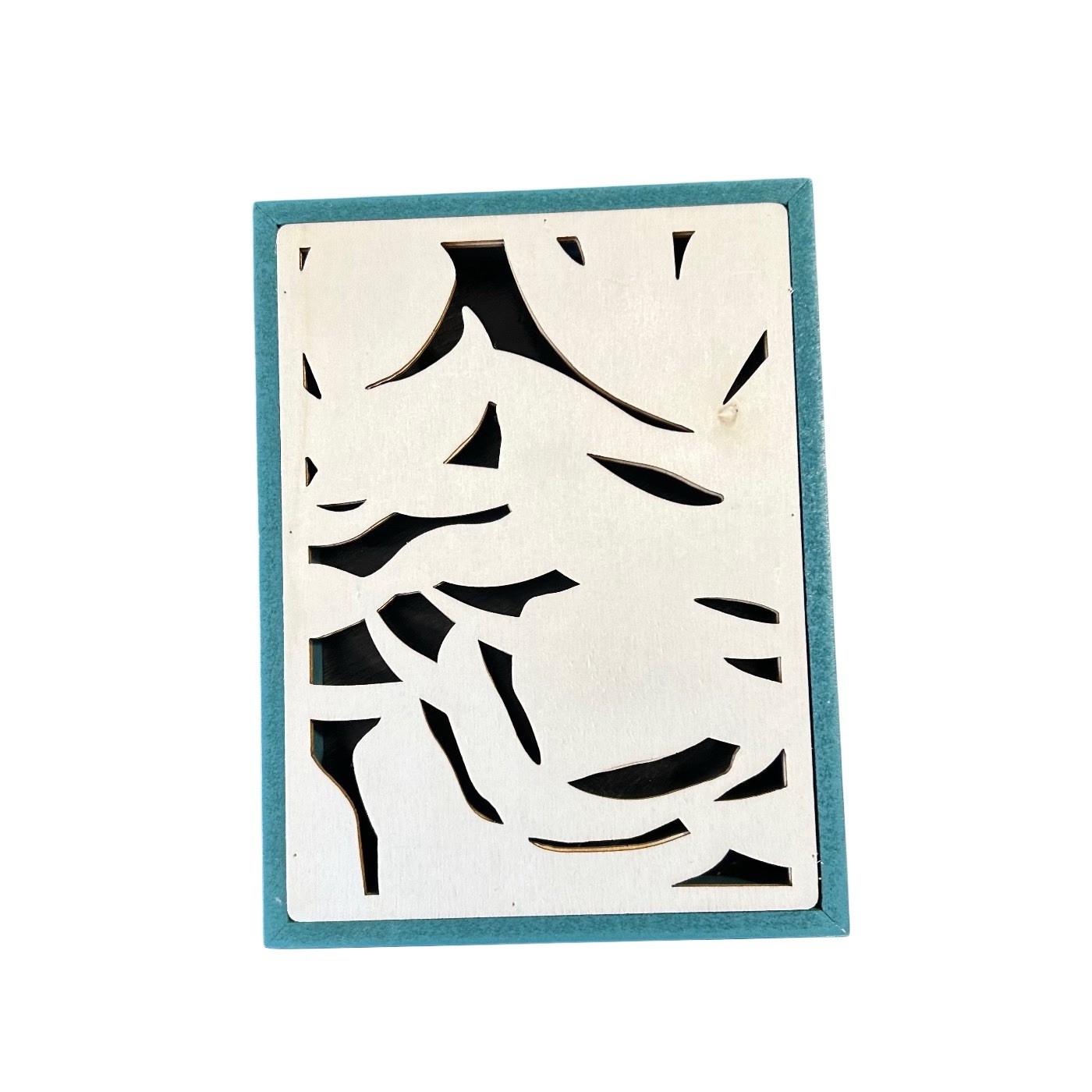 Wooden Free Standing Shelf Wall Decor 8.5” X 6.5” Tropical Palm Leaves 3D Cutout