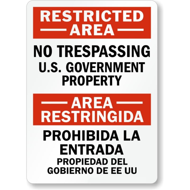 No Trespassing Government Property Aluminum Weatherproof Sign c00952