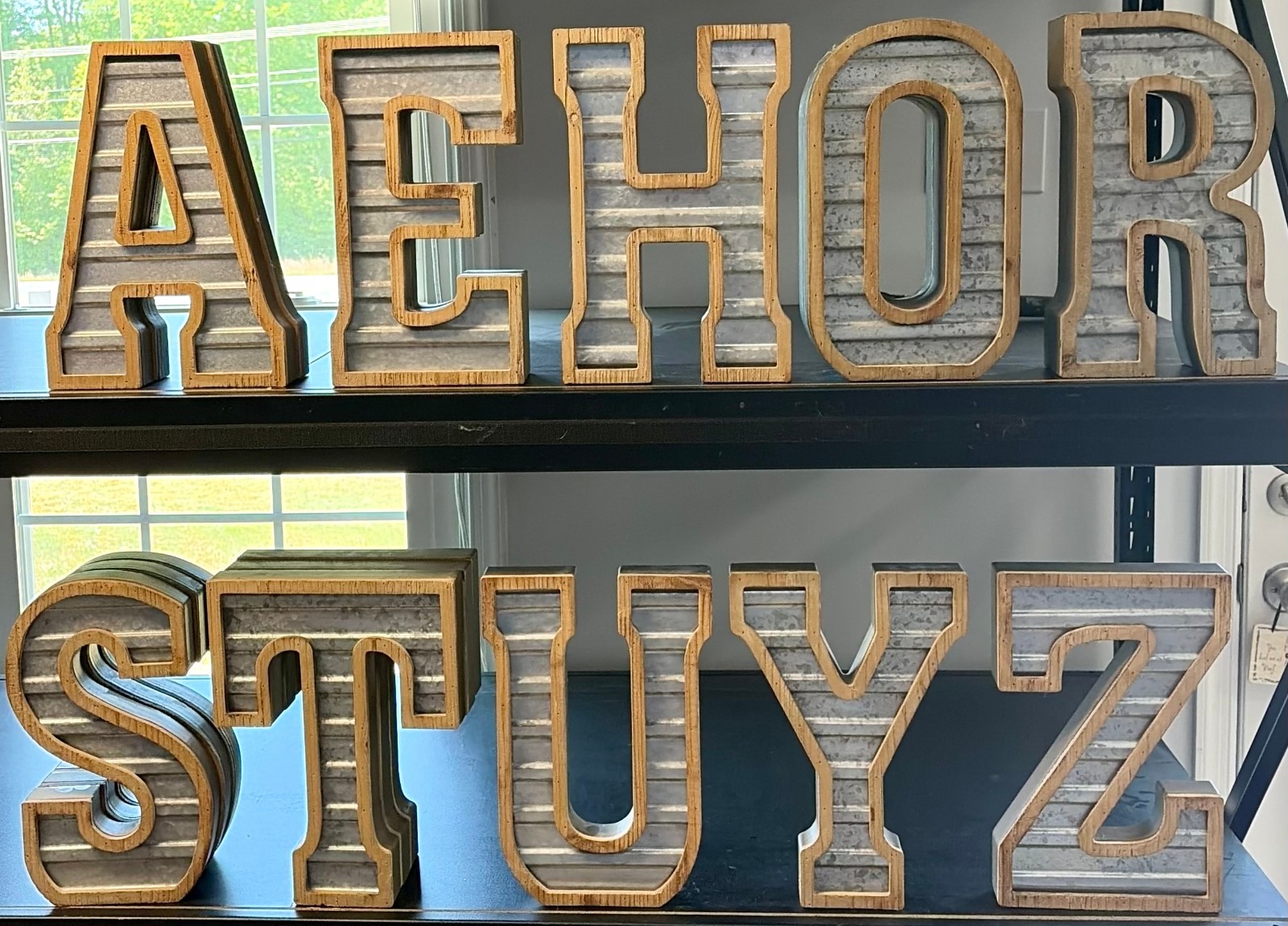 Hobby Lobby 14″ Metal and Wooden Letter Decor