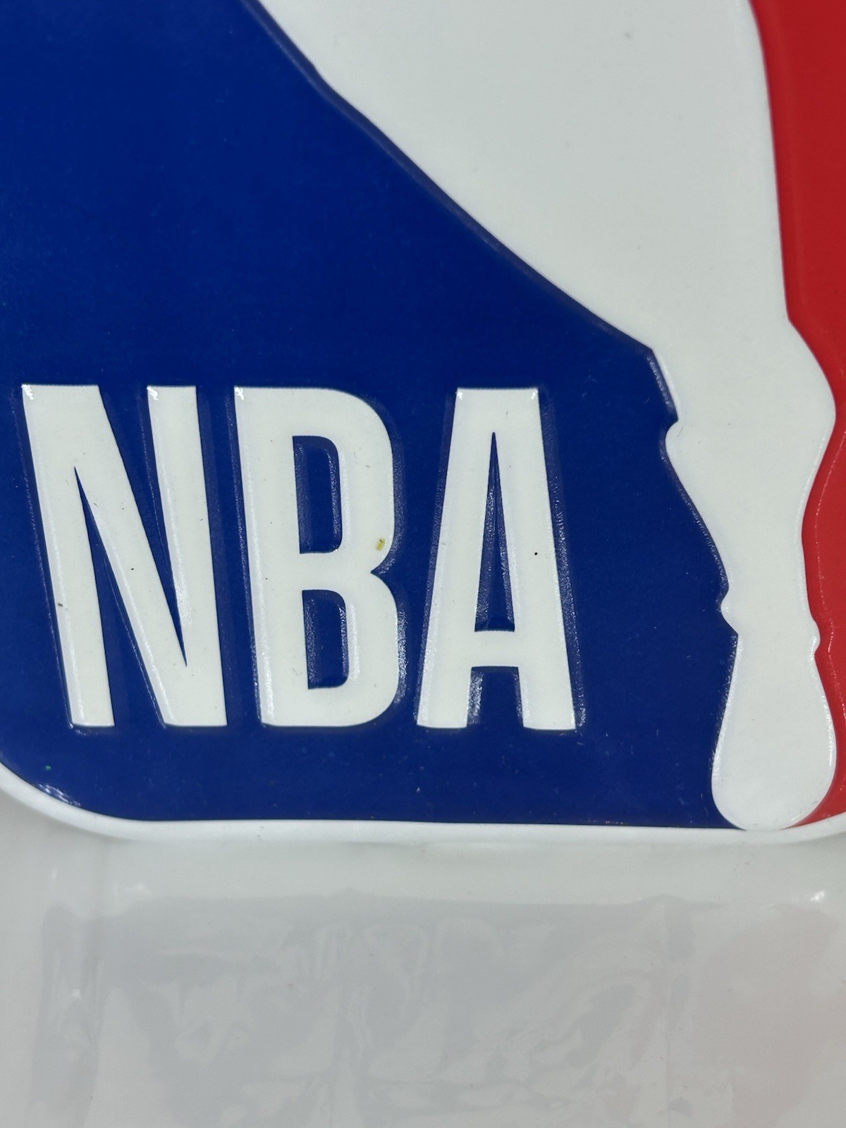 NBA Logo Metal Wall Sign 7×15 Embossed Red White Blue Basketball Decor – B22