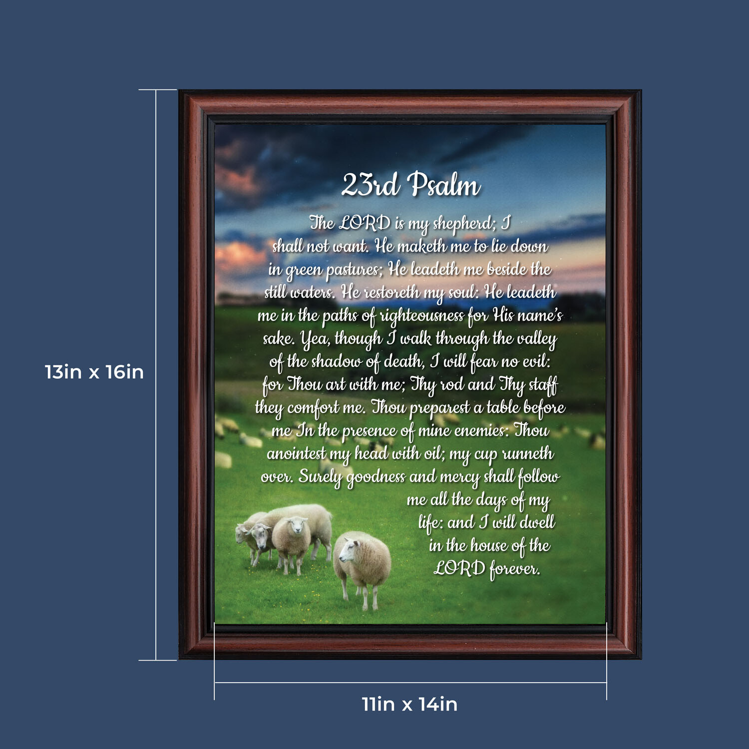 Psalm 23 The Lord is My Shepherd – Christian Wall Art, Bible Verse Decor